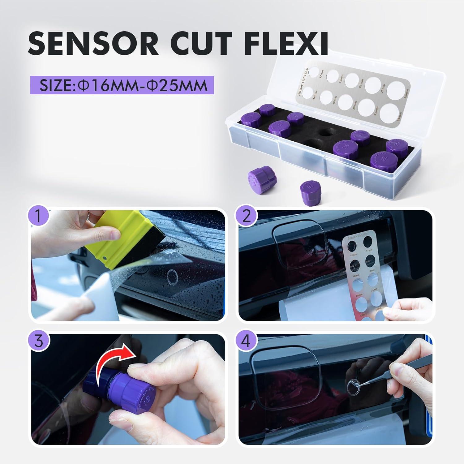 imageGomake 1625mm Sensor CutPrecise Car Radar Hole Cutting Aid for Vehicle Parking Sensors Vinyl Wrap Tool Kit