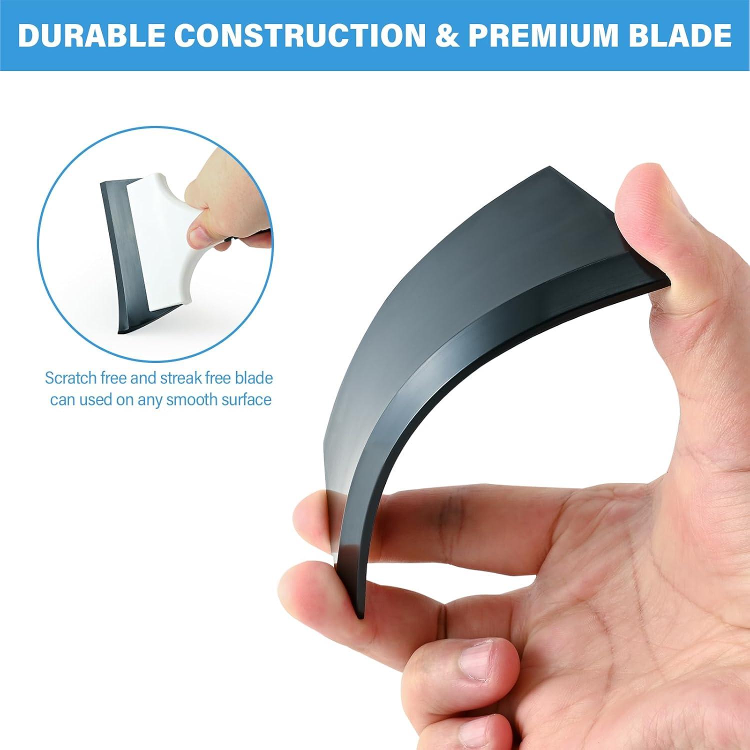 imageGomake 2PCS Small Rubber Squeegee Ice Scraper Window Shower SqueegeeAuto Water Blade Squeegee for Shower Glass DoorCar Windshield Window Mirror BathroomCountertop Cleaning BlackBlack