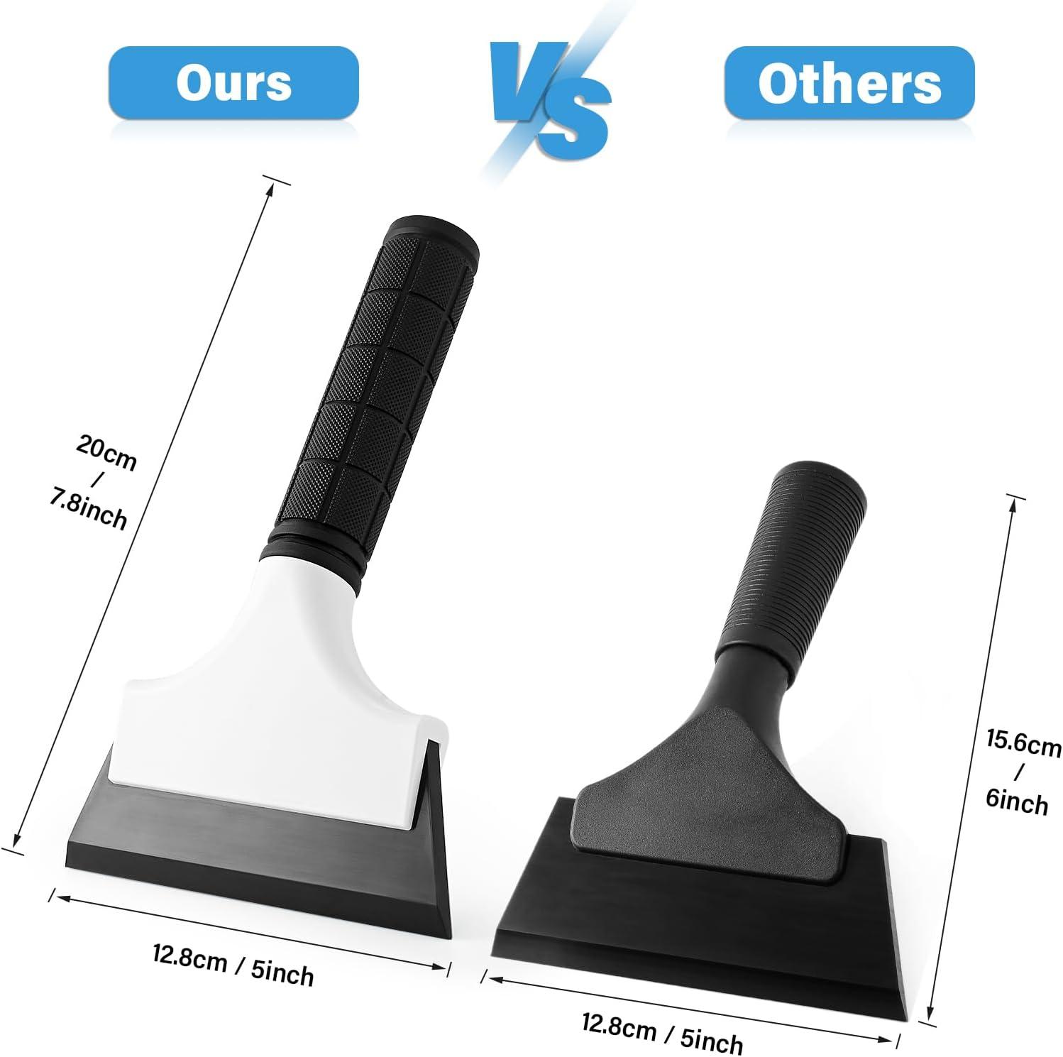 imageGomake 2PCS Small Rubber Squeegee Ice Scraper Window Shower SqueegeeAuto Water Blade Squeegee for Shower Glass DoorCar Windshield Window Mirror BathroomCountertop Cleaning BlackBlack