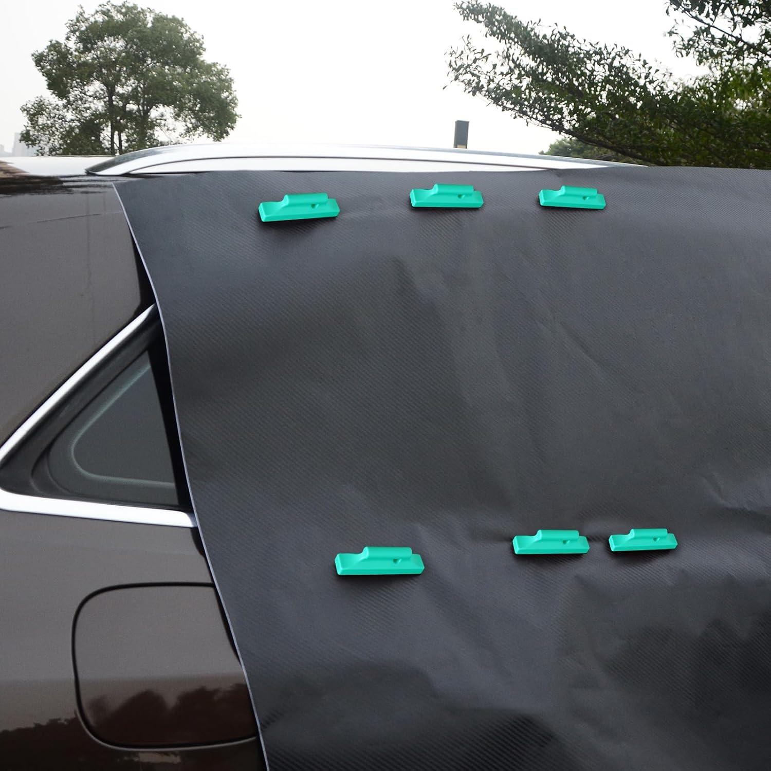 imageGomake 2PCS Strong Magnetic Magnet Holder Auto Vinyl Wrap Strip Magnet Holder with AntiScratch Buffer for Car Vinyl WrapTint Film and Sign Mark Graphics Positioning Tool Car WrappingCyanblue