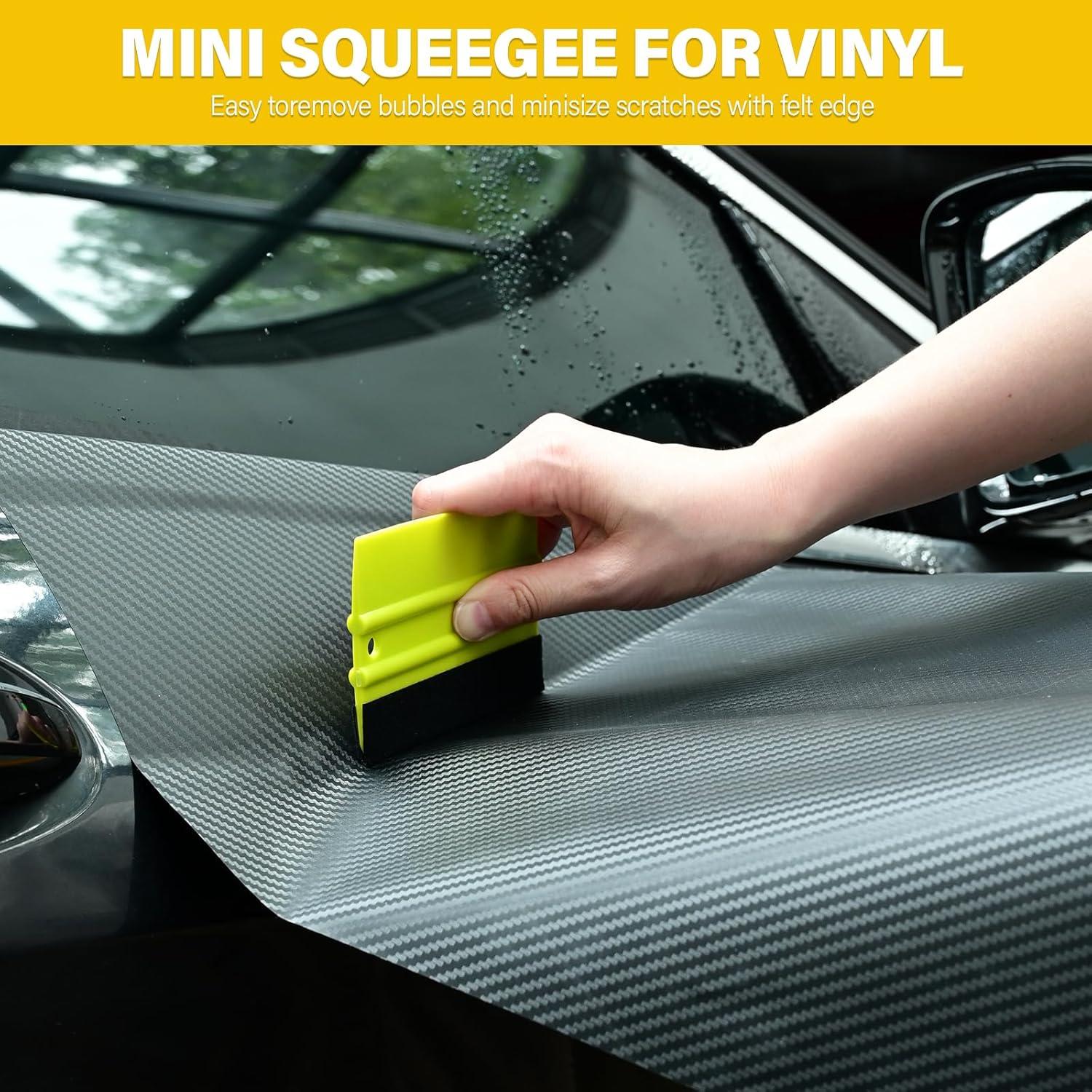 imageGomake 2PCS Vinyl Wrap Squeegee with 6PCS Squeegee Felt Fabric for Tint Film Decal Squeegee Application Tool Vinyl Wrap Installation Wallpaper Smooth Tool GreenGreen
