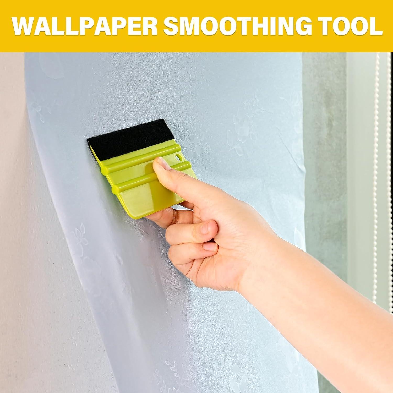 imageGomake 2PCS Vinyl Wrap Squeegee with 6PCS Squeegee Felt Fabric for Tint Film Decal Squeegee Application Tool Vinyl Wrap Installation Wallpaper Smooth Tool GreenGreen