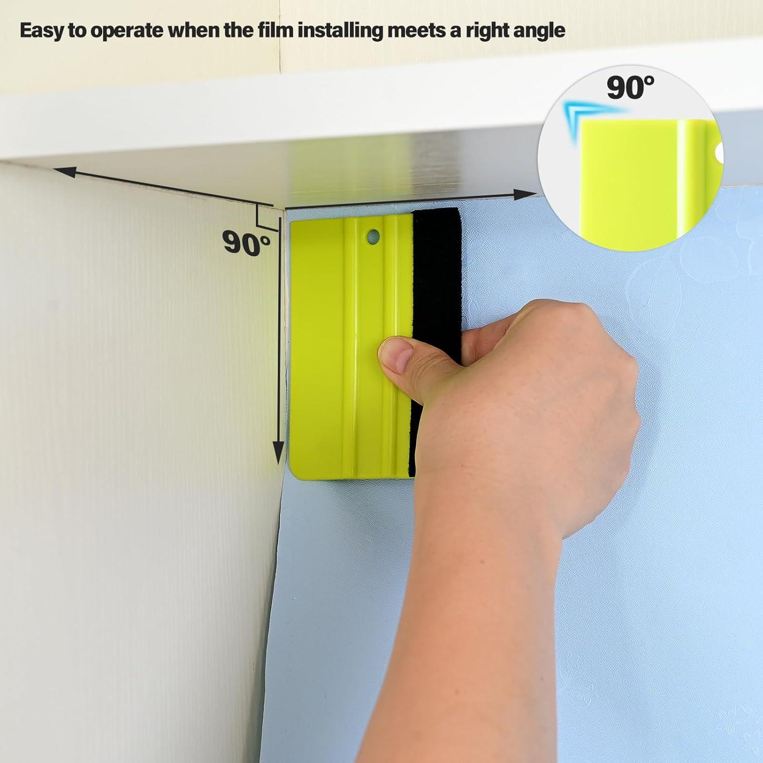 imageGomake 2PCS Vinyl Wrap Squeegee with 6PCS Squeegee Felt Fabric for Tint Film Decal Squeegee Application Tool Vinyl Wrap Installation Wallpaper Smooth Tool GreenGreen