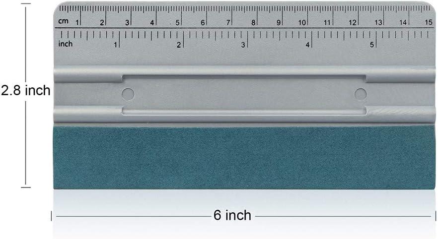 imageGomake 3pcs 76inch Vinyl Wrap Squeegee with Felt Edge Measuring Guidelines Ideal for Automotive Vinyl Film Wrapping ampamp Window Tint Film ApplicationGray With Green