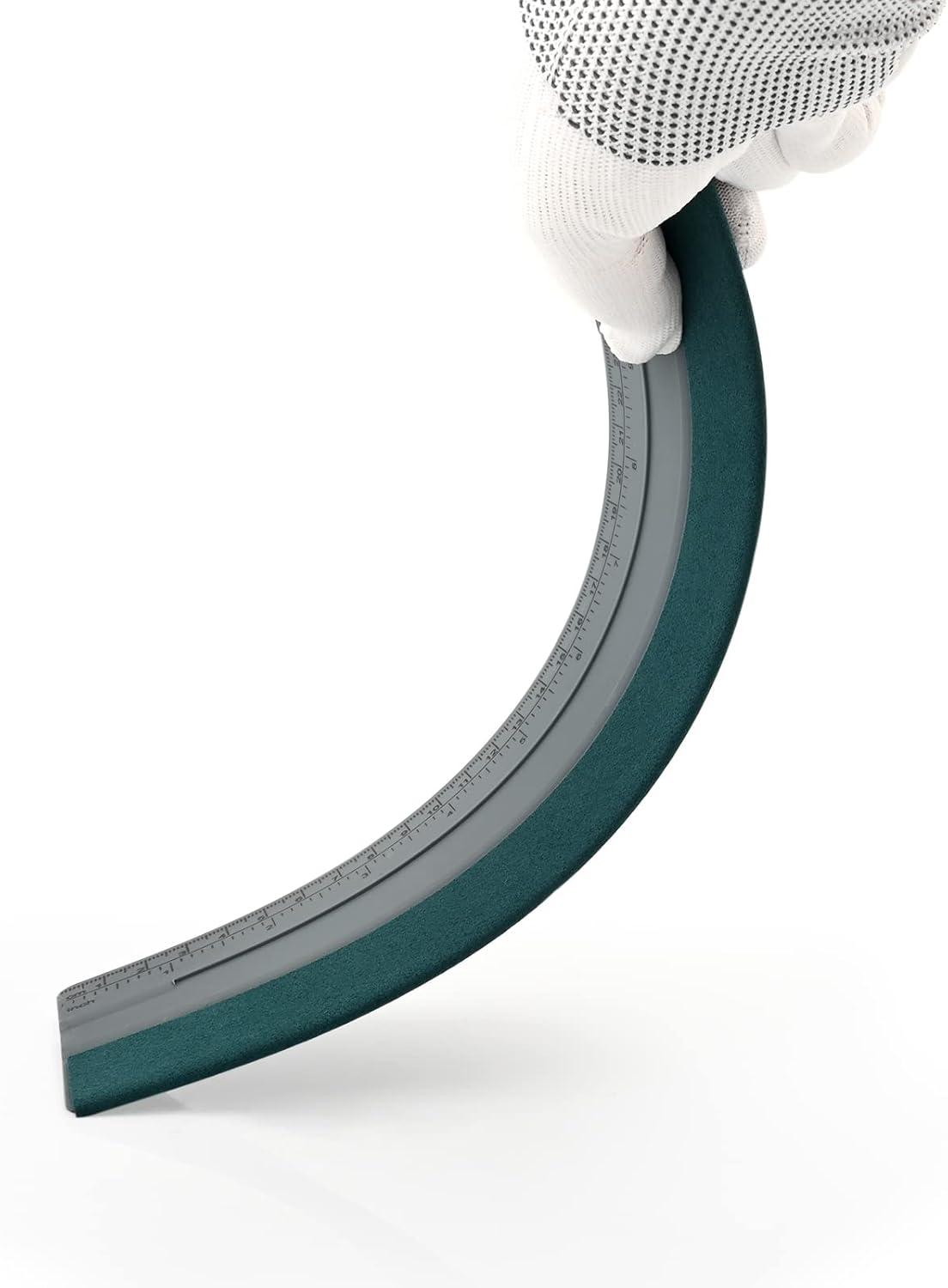 imageGomake 3pcs 76inch Vinyl Wrap Squeegee with Felt Edge Measuring Guidelines Ideal for Automotive Vinyl Film Wrapping ampamp Window Tint Film ApplicationGray With Green