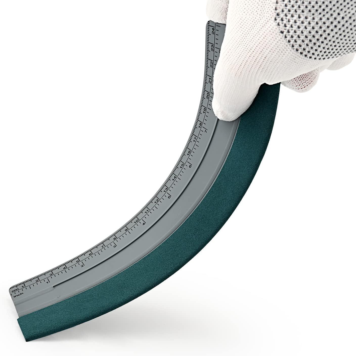 imageGomake 3pcs 76inch Vinyl Wrap Squeegee with Felt Edge Measuring Guidelines Ideal for Automotive Vinyl Film Wrapping ampamp Window Tint Film ApplicationGray With Green