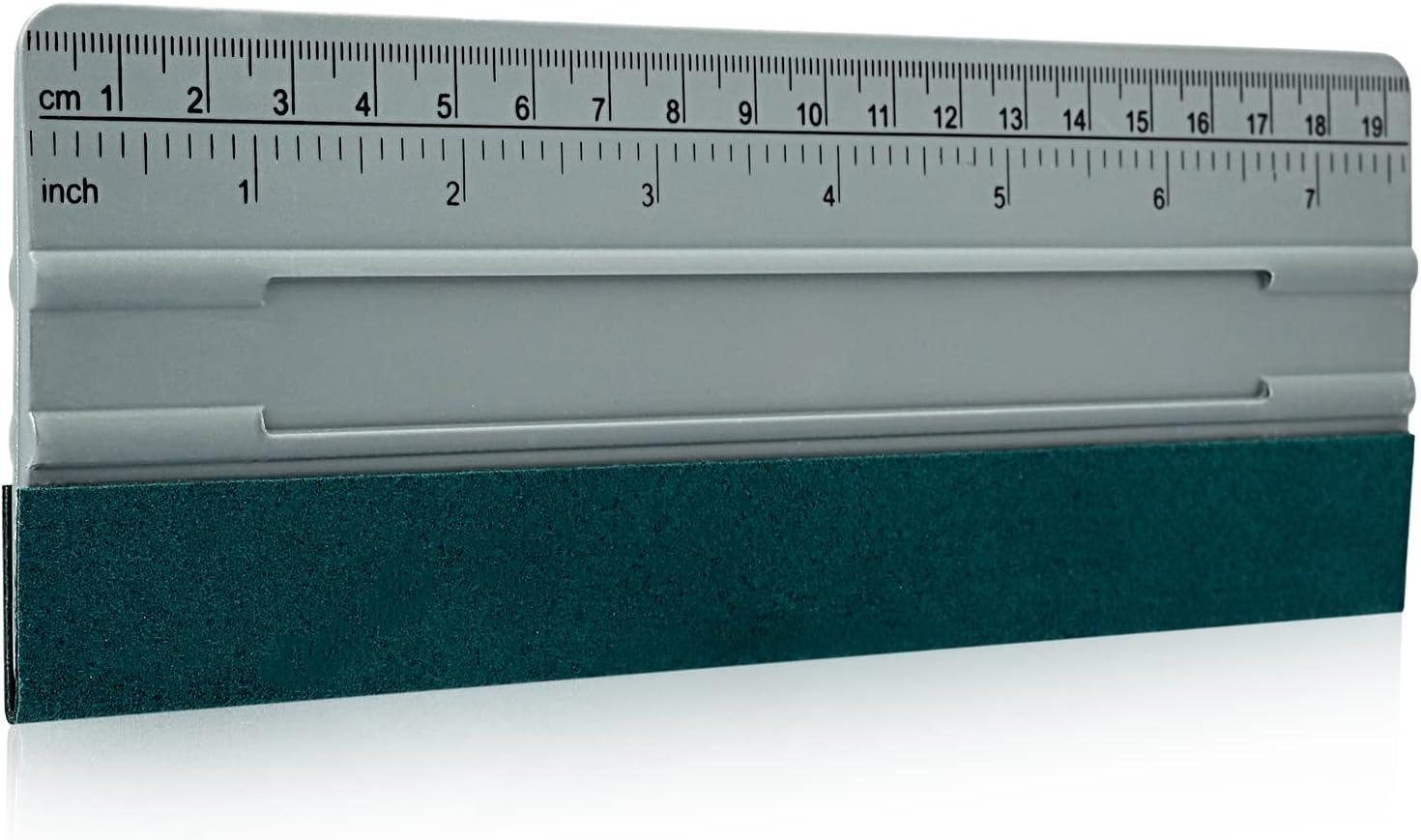 imageGomake 3pcs 76inch Vinyl Wrap Squeegee with Felt Edge Measuring Guidelines Ideal for Automotive Vinyl Film Wrapping ampamp Window Tint Film ApplicationGray With Green