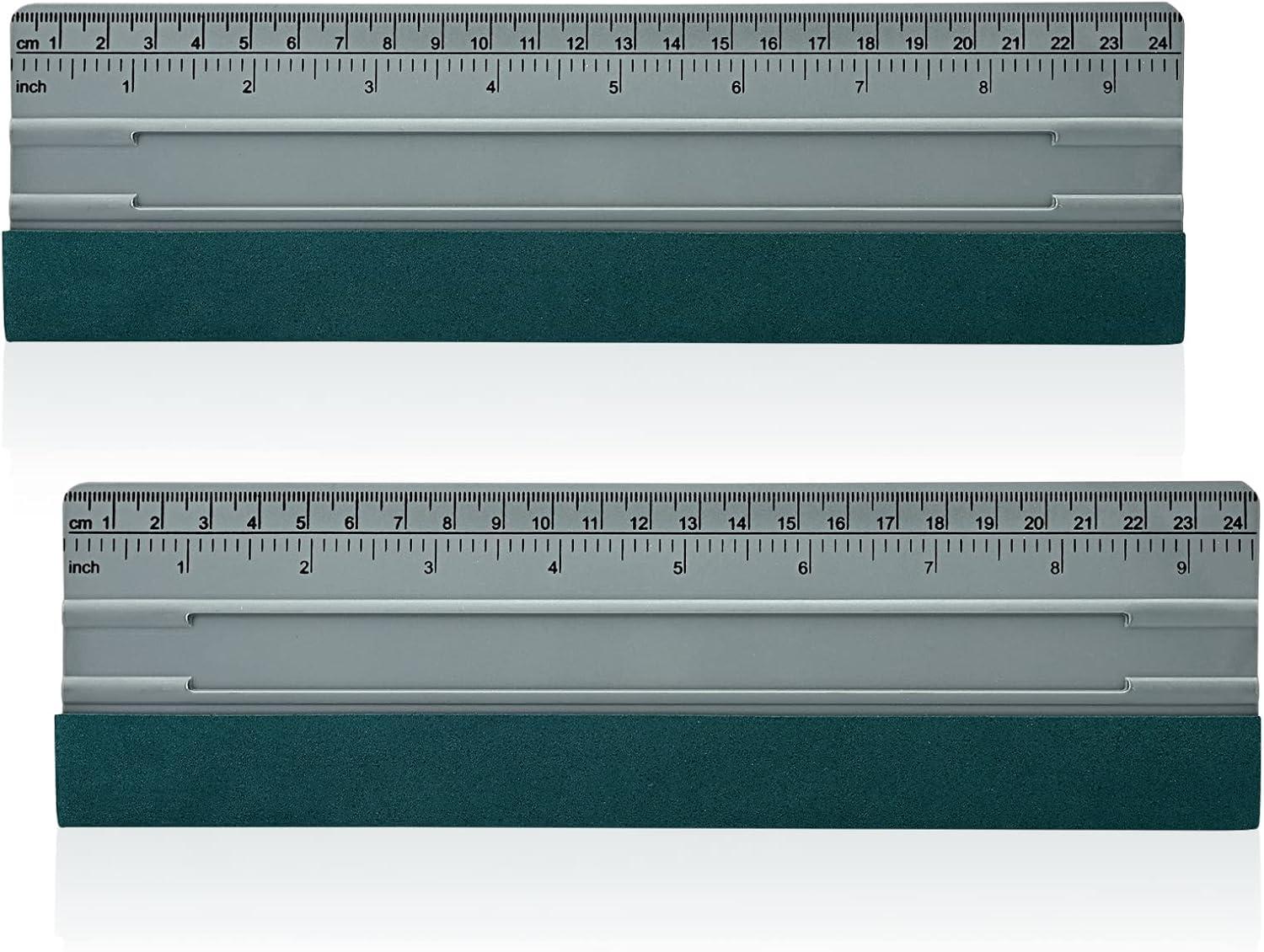 imageGomake 3pcs 76inch Vinyl Wrap Squeegee with Felt Edge Measuring Guidelines Ideal for Automotive Vinyl Film Wrapping ampamp Window Tint Film ApplicationGray With Green