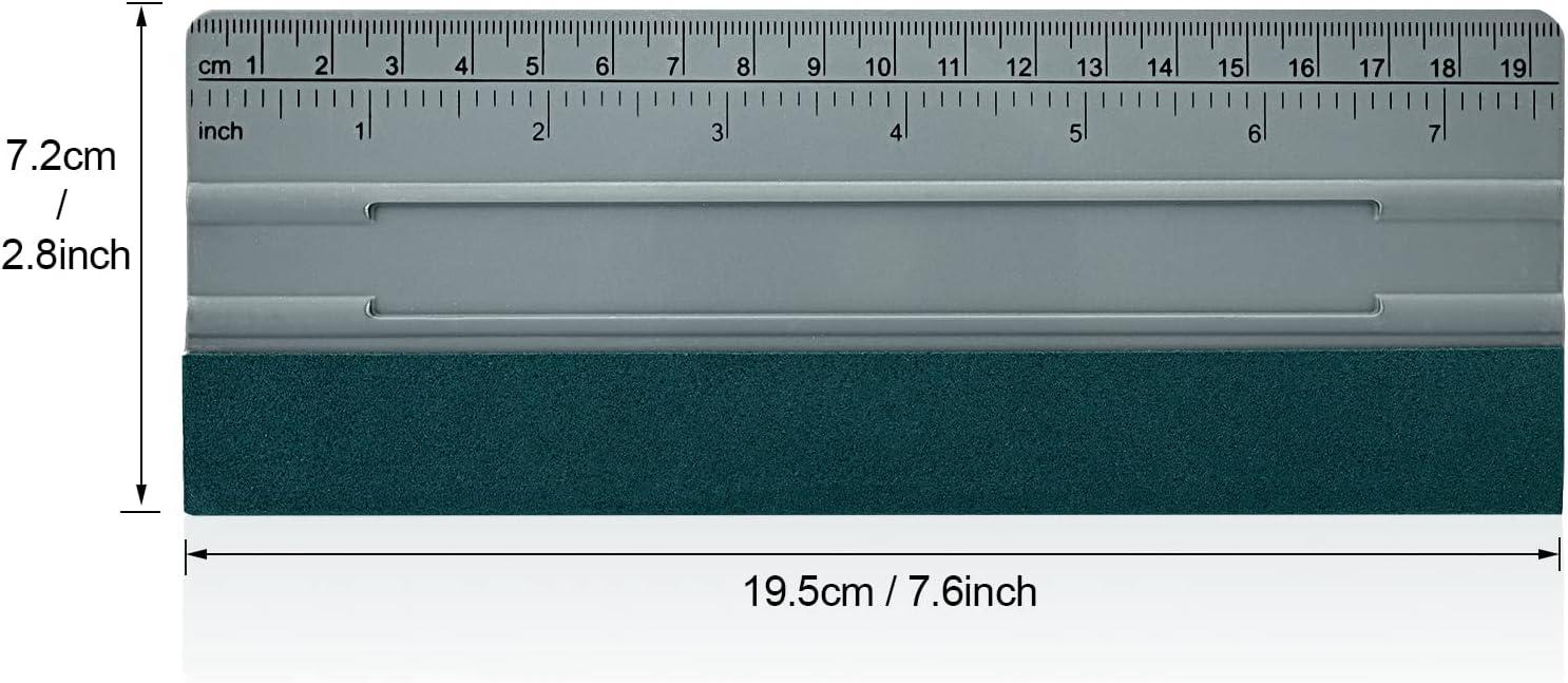imageGomake 3pcs 76inch Vinyl Wrap Squeegee with Felt Edge Measuring Guidelines Ideal for Automotive Vinyl Film Wrapping ampamp Window Tint Film ApplicationGray With Green