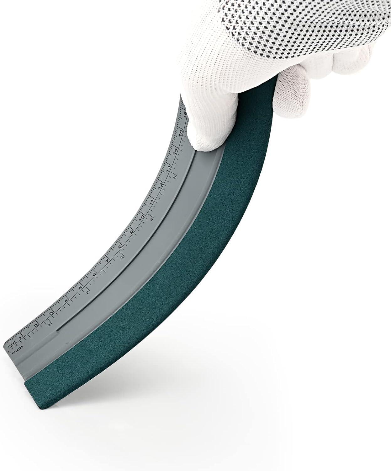 imageGomake 3pcs 76inch Vinyl Wrap Squeegee with Felt Edge Measuring Guidelines Ideal for Automotive Vinyl Film Wrapping ampamp Window Tint Film ApplicationGray With Green