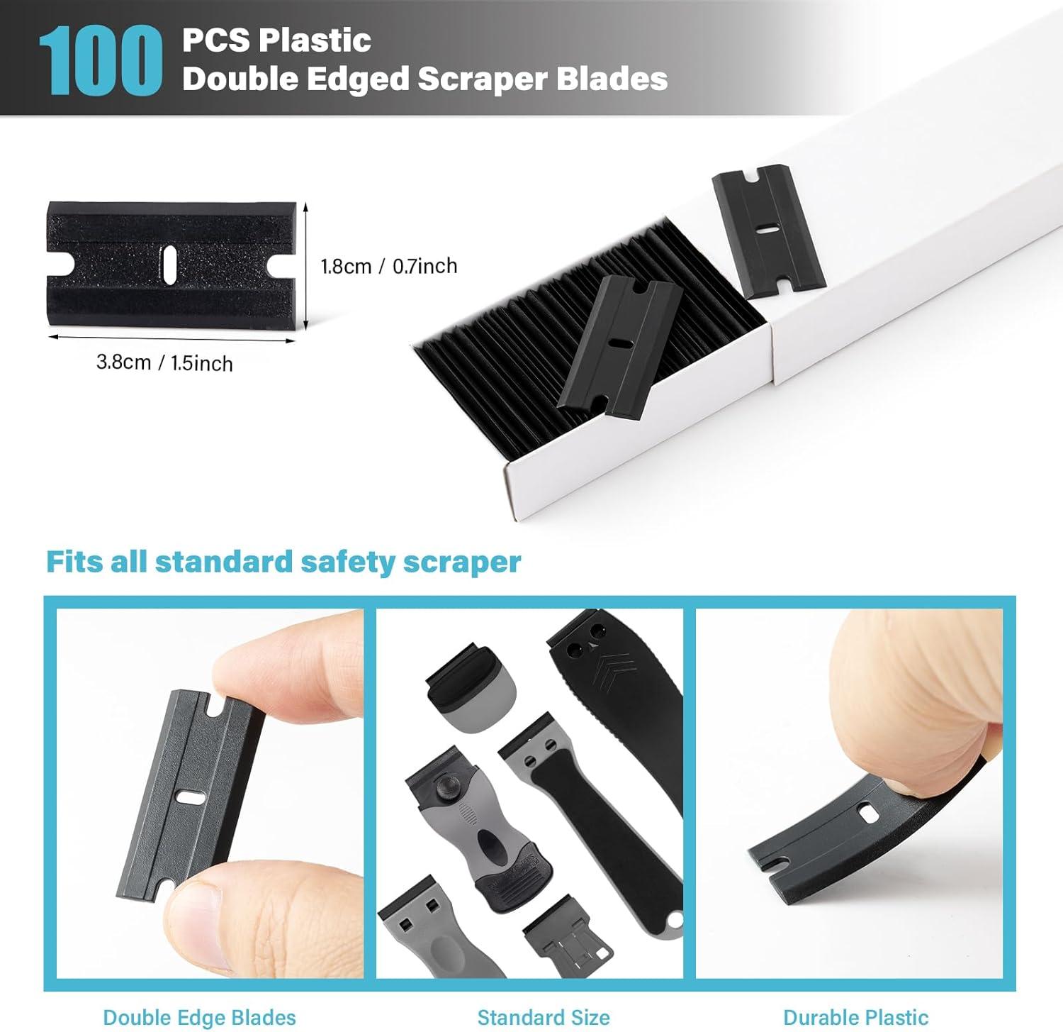 imageGomake 4 Inch Razor Blade Scraper Tool Razor Scraper with Extra Razor Blades Cleaning Scraper Remover for Removal Floor Stove Scraping Labels and Decals Sticker on Car Window Glass W81W80