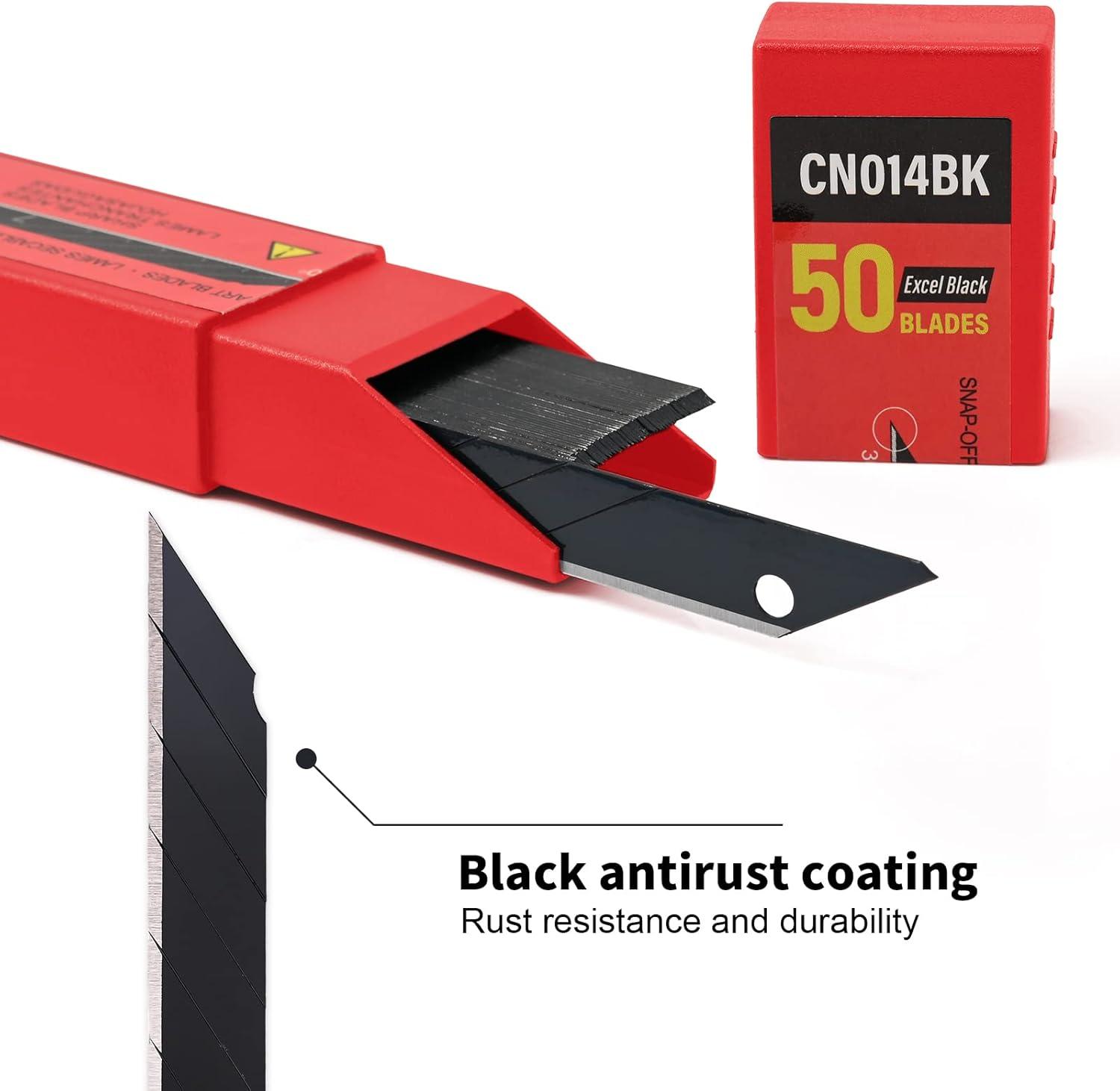 imageGomake 9mm Utility Knife Replacement Blades Snap Off Blades for 9MM Universal Art KnifeStainless Steel Blades Use in Office Home Arts Crafts  100PCS30 degree Carbon SteelBlack