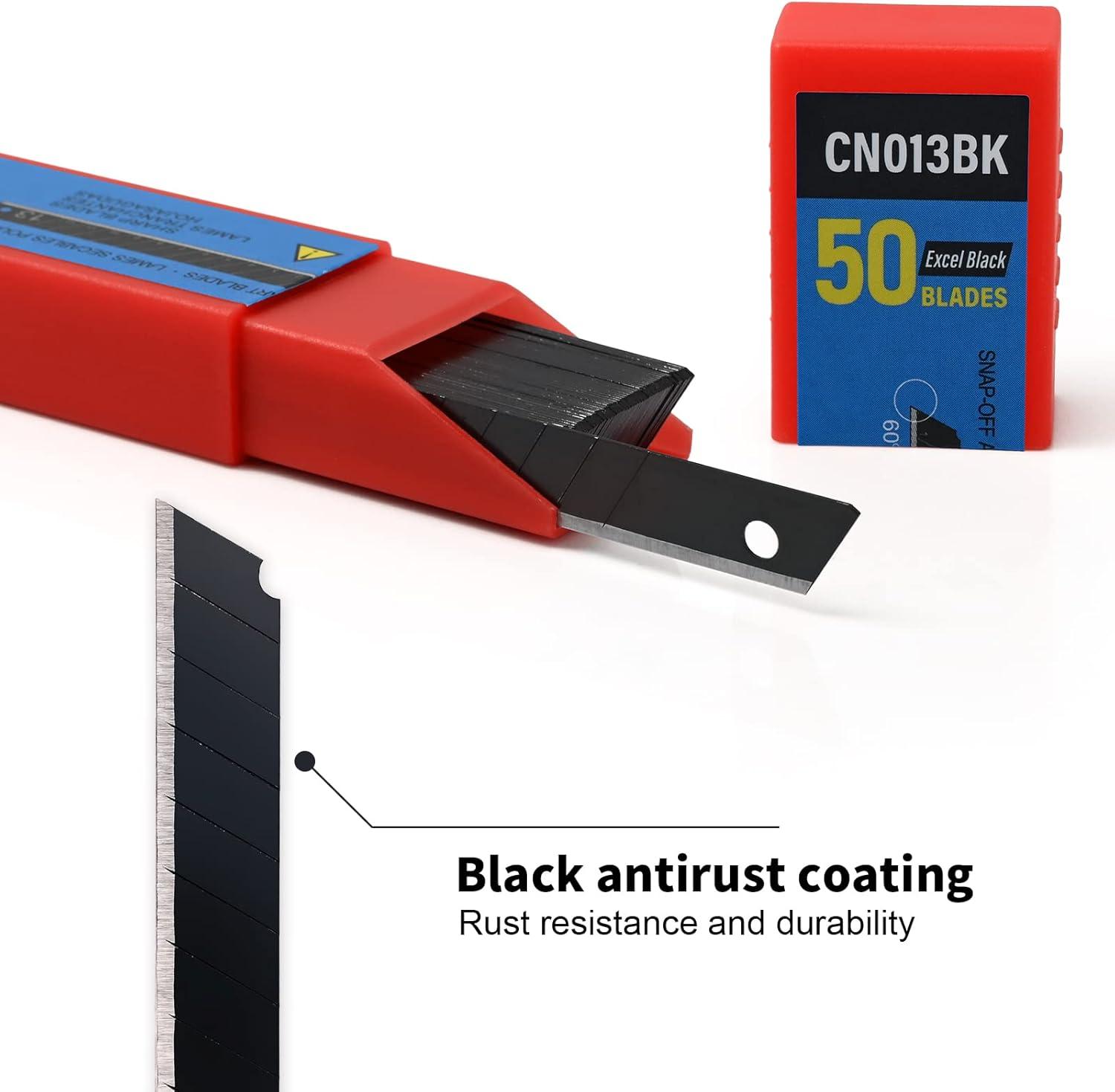 imageGomake 9mm Utility Knife Replacement Blades Snap Off Blades for 9MM Universal Art KnifeStainless Steel Blades Use in Office Home Arts Crafts  100PCS60 degree Carbon SteelBlack