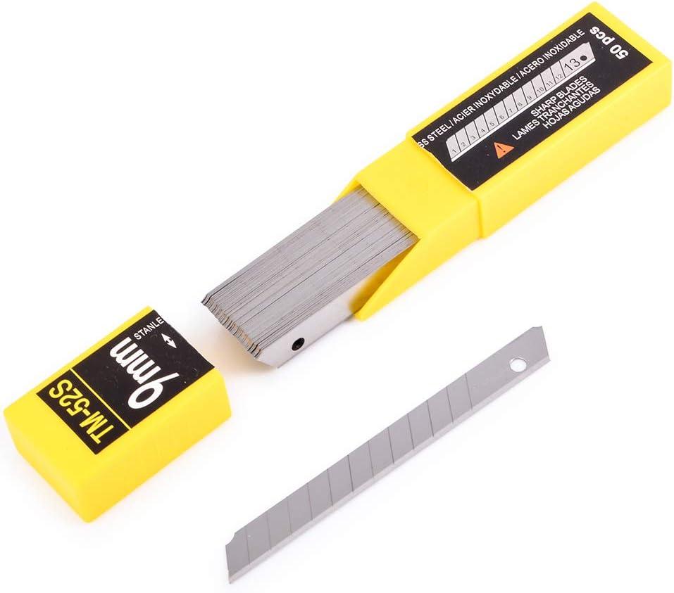 imageGomake 9mm Utility Knife Replacement Blades Snap Off Blades for 9MM Universal Art KnifeStainless Steel Blades Use in Office Home Arts Crafts  100PCS60 degree Stainless Steel