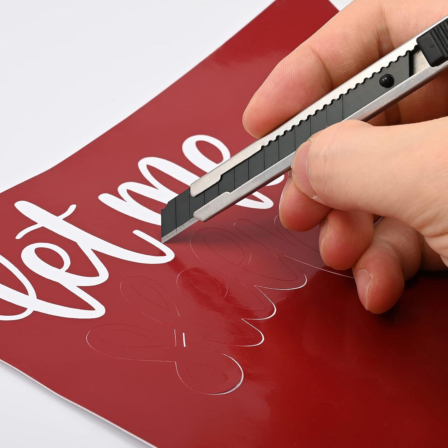 imageGomake 9mm Utility Knife Replacement Blades Snap Off Blades for 9MM Universal Art KnifeStainless Steel Blades Use in Office Home Arts Crafts  100PCS60 degree Carbon SteelBlack