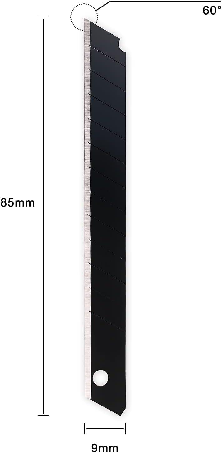 imageGomake 9mm Utility Knife Replacement Blades Snap Off Blades for 9MM Universal Art KnifeStainless Steel Blades Use in Office Home Arts Crafts  100PCS60 degree Carbon SteelBlack