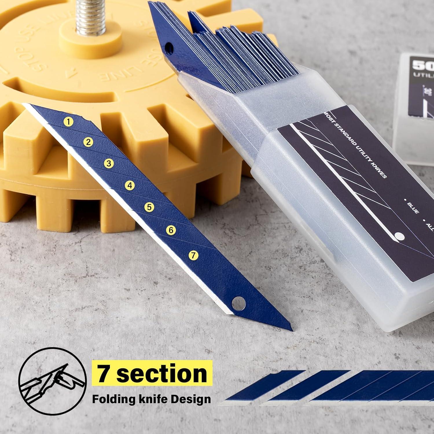 imageGomake 9mm Utility Knife Replacement Blades30 Degree Snap Off Carbon Steel Knife Blades for Retractable Cutting Knives Hobby Craft Box Cutter 100PCS BlueBlue