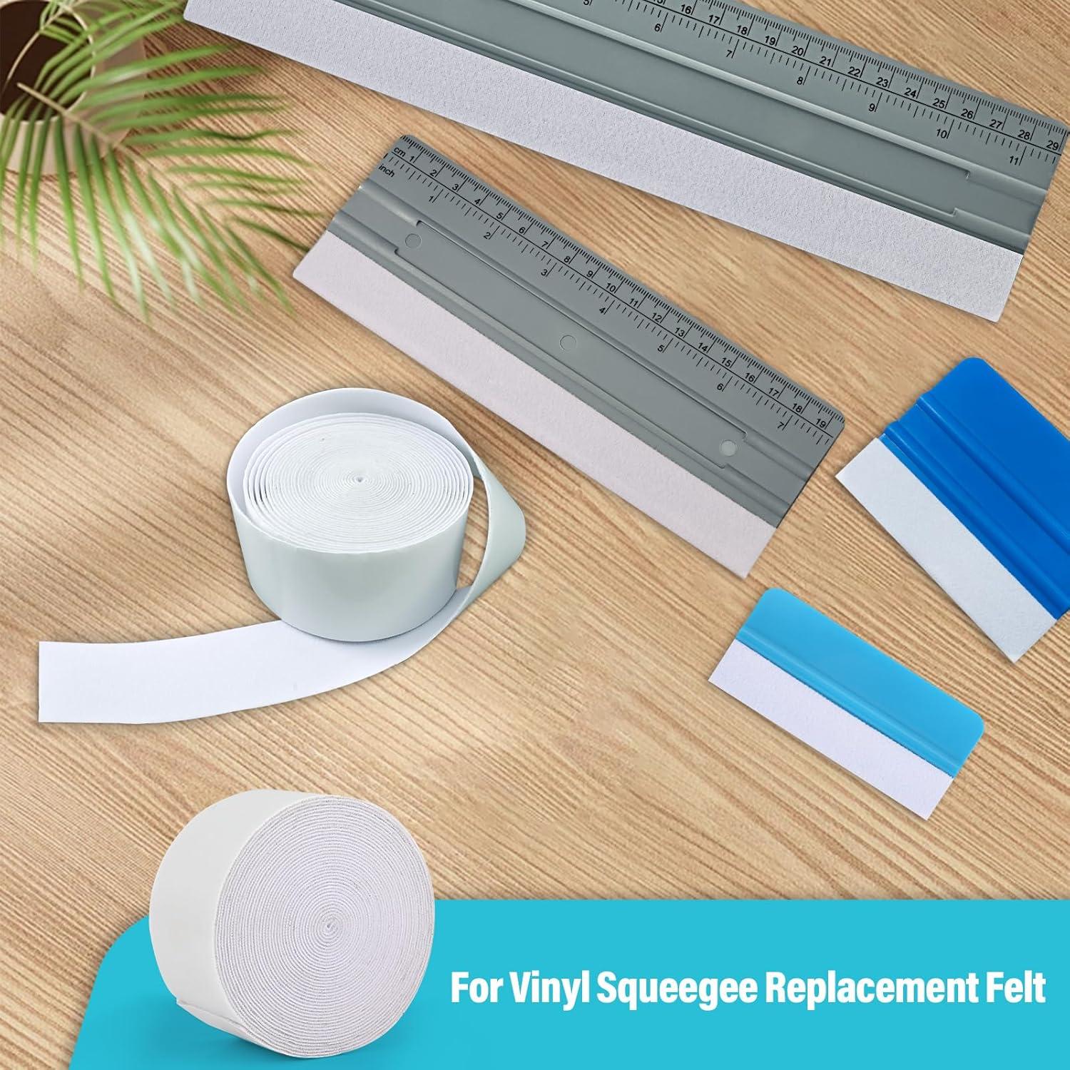 imageGomake Adhesive Felt Tape Vinyl Squeegee Buffer White SelfAdhesive Soft Fiber Felt Roll for Vinyl Squeegee Replacement and Protecting Furniture Hard Surfaces DIY Adhesive1969 inch LengthWhite