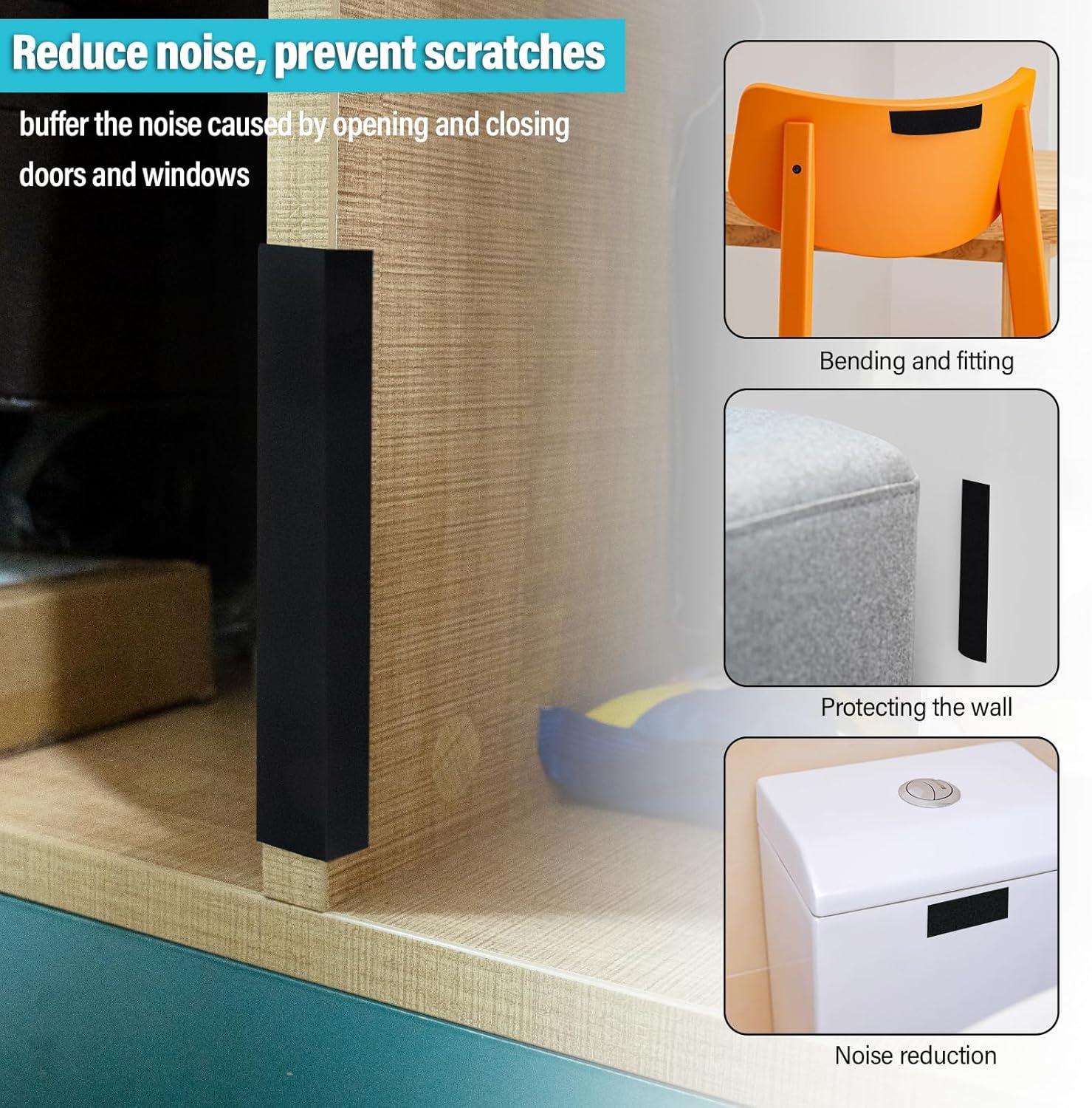 imageGomake Adhesive Felt Tape Vinyl Squeegee Buffer White SelfAdhesive Soft Fiber Felt Roll for Vinyl Squeegee Replacement and Protecting Furniture Hard Surfaces DIY Adhesive1969 inch LengthBlack