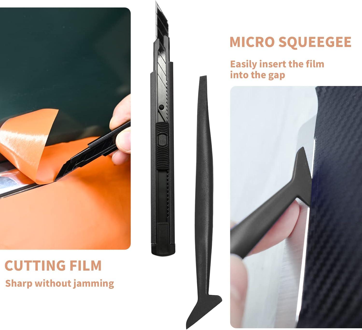 imageGomake Car Window Tinting Tools  Vinyl Wrap Tool Kit with Felt Squeegee Wrap Stick Squeegee 9mm Utility Knife for Car Wrapping