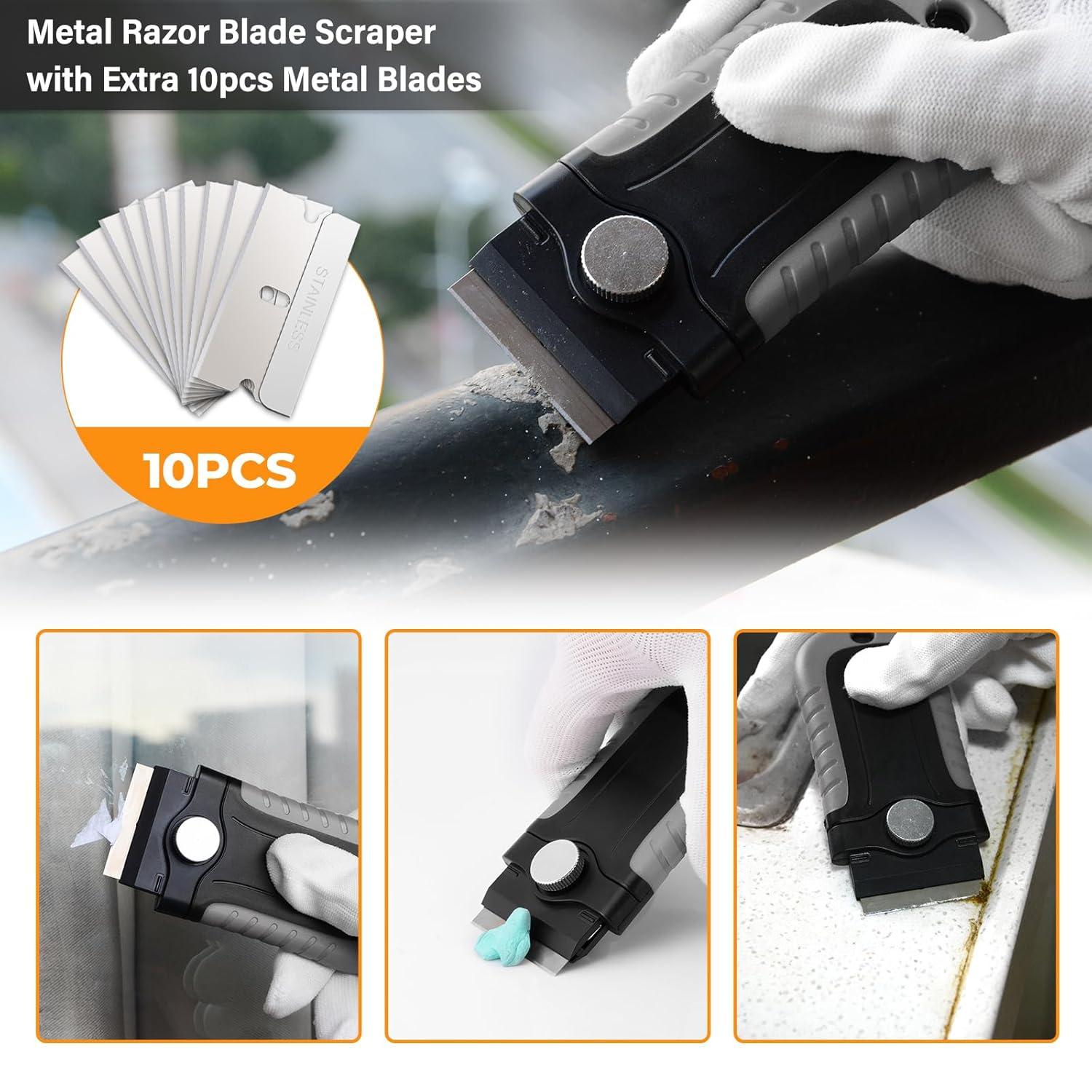 imageGomake Decal Remover Eraser Wheel Tool Kit with Drill Adapter Vinyl Decal Adhesive Removal Tool with Razor Blade Scraper for Removing Pinstripes Stickers Mix 2 Pack SlottedMix