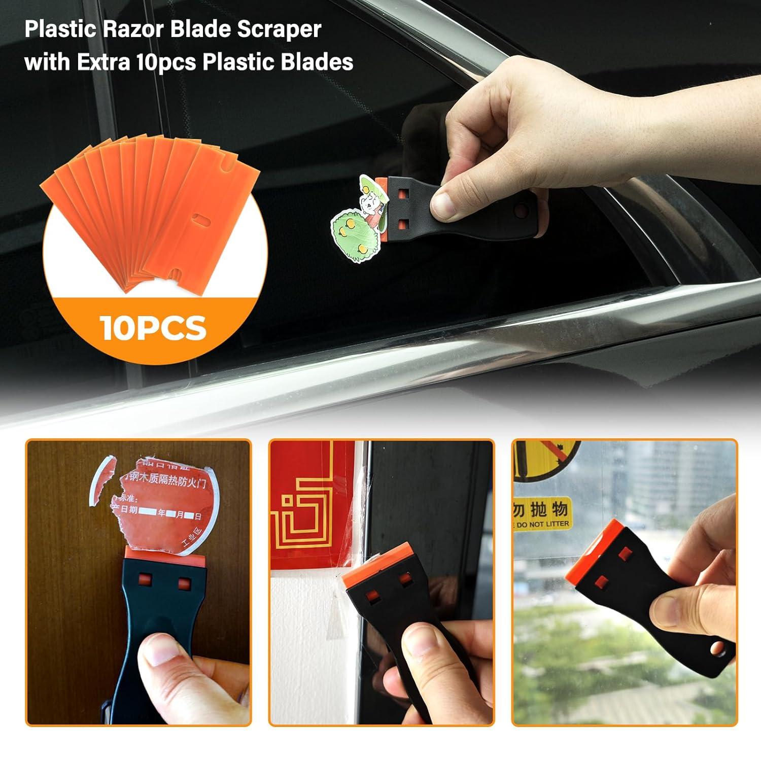 imageGomake Decal Remover Eraser Wheel Tool Kit with Drill Adapter Vinyl Decal Adhesive Removal Tool with Razor Blade Scraper for Removing Pinstripes Stickers Mix 2 Pack SlottedMix