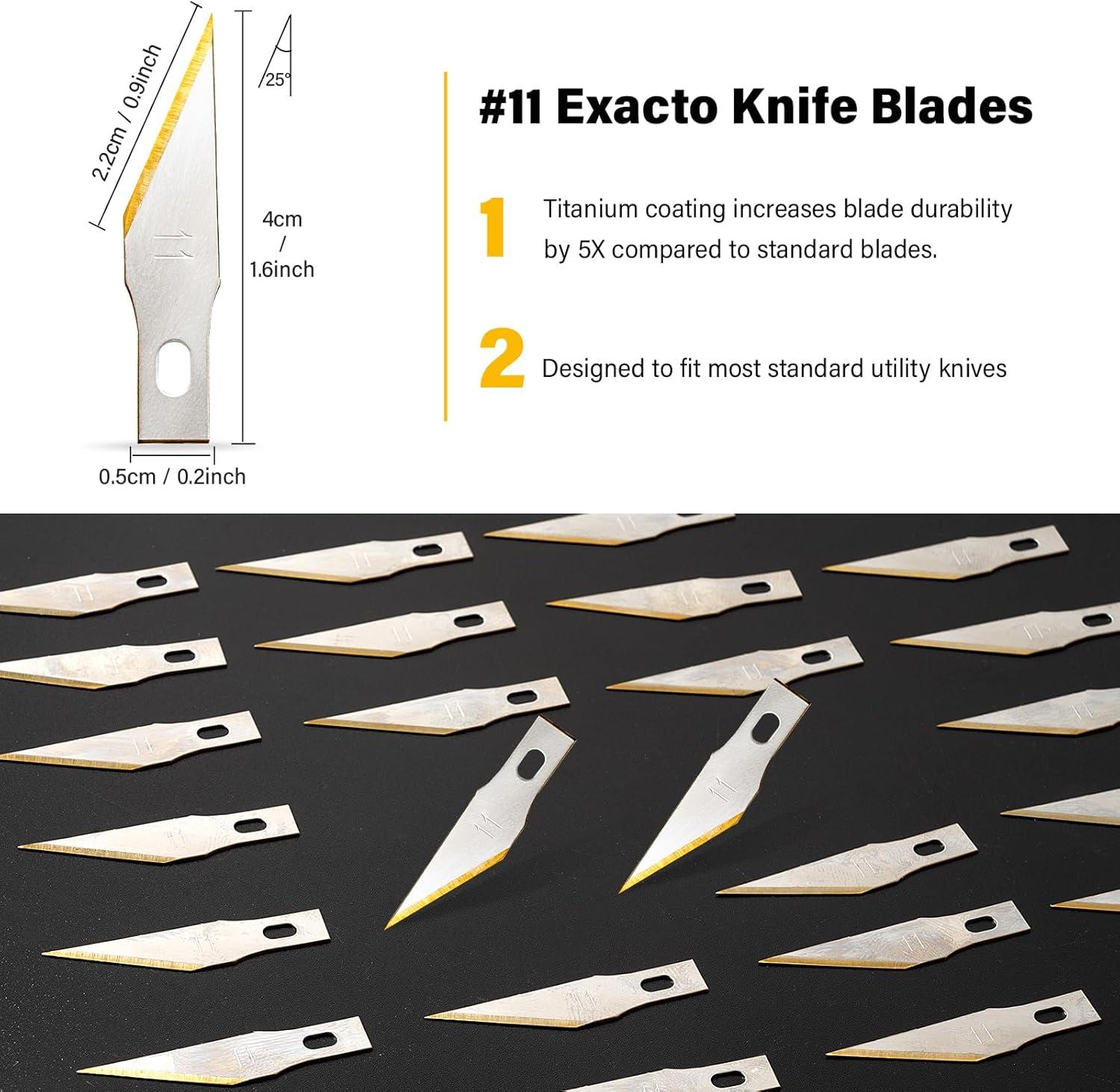 imageGomake Exacto Knife Blades 11 Titanium Coated Replacement Blades for Precision Hobby Knife 30 Pack