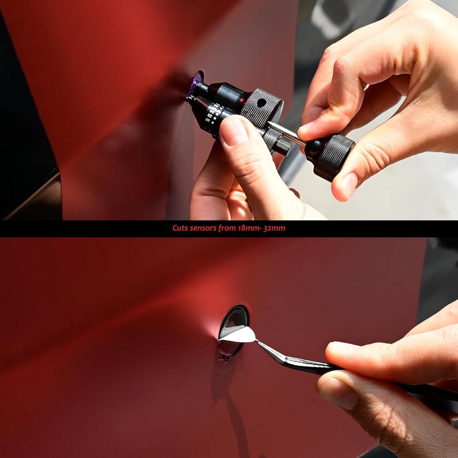 imageGomake PPF Precision PDC Sensor Cutter18mm32mm Precise Car Radar Hole Cutting Aid for Vehicle Parking Sensors Vinyl Wrap Tool KitG263