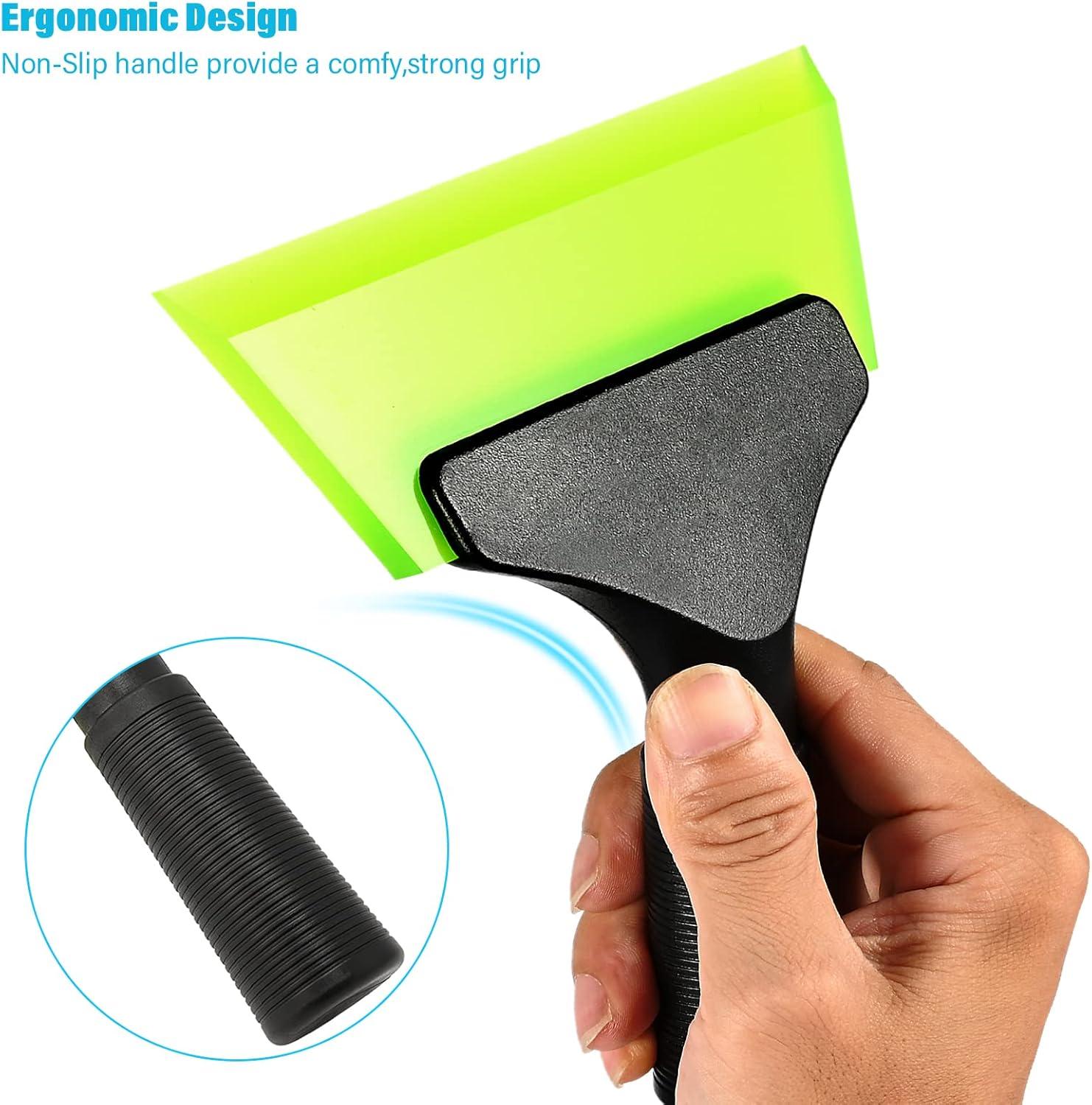 imageGomake Small Rubber Squeegee Window Shower Squeegee Cleaning KitAuto Water Blade Squeegee for Shower Glass DoorCar Windshield Window Mirror BathroomCountertop CleaningGreenorange