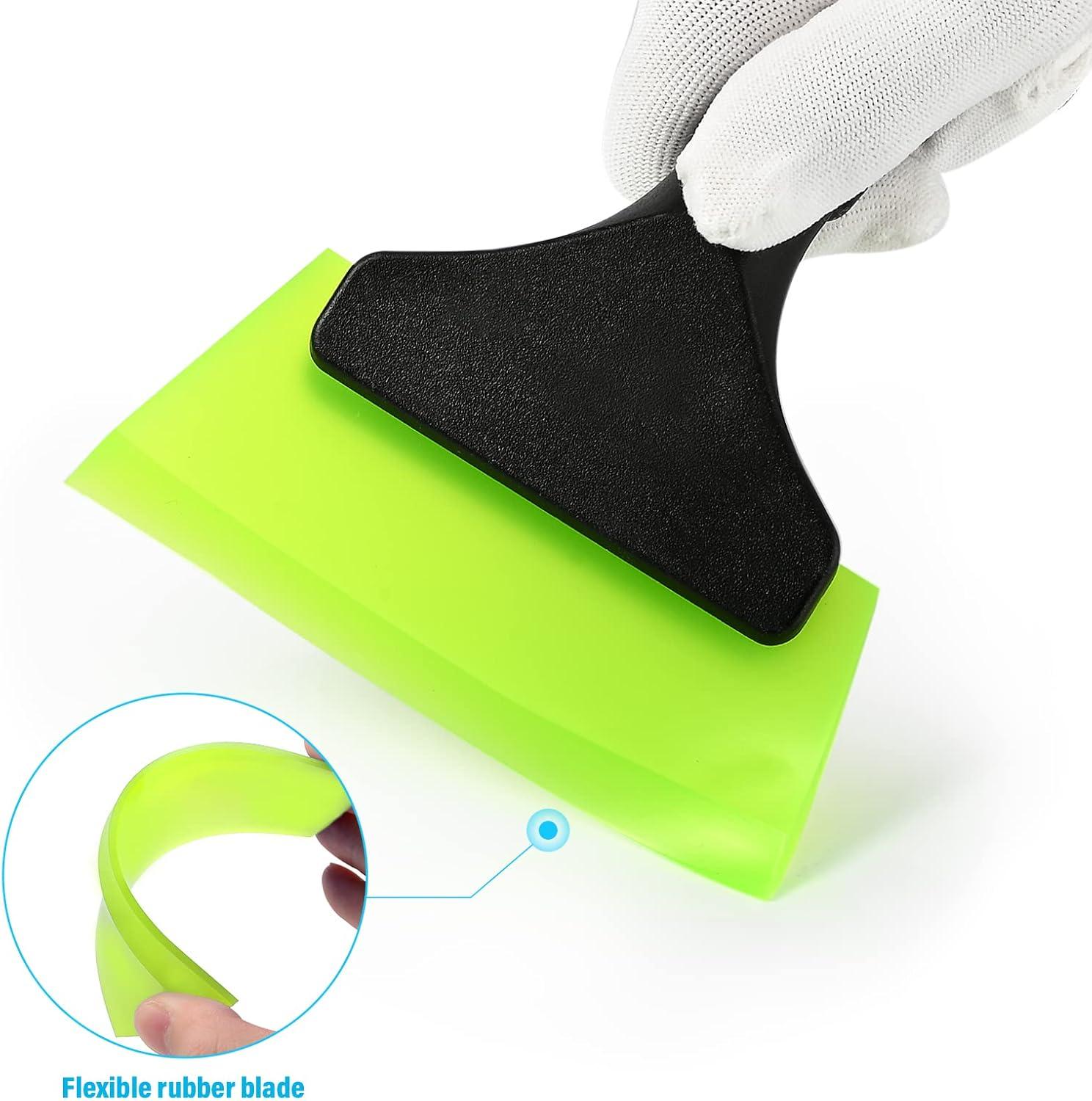 imageGomake Small Rubber Squeegee Window Shower Squeegee Cleaning KitAuto Water Blade Squeegee for Shower Glass DoorCar Windshield Window Mirror BathroomCountertop CleaningGreenorange