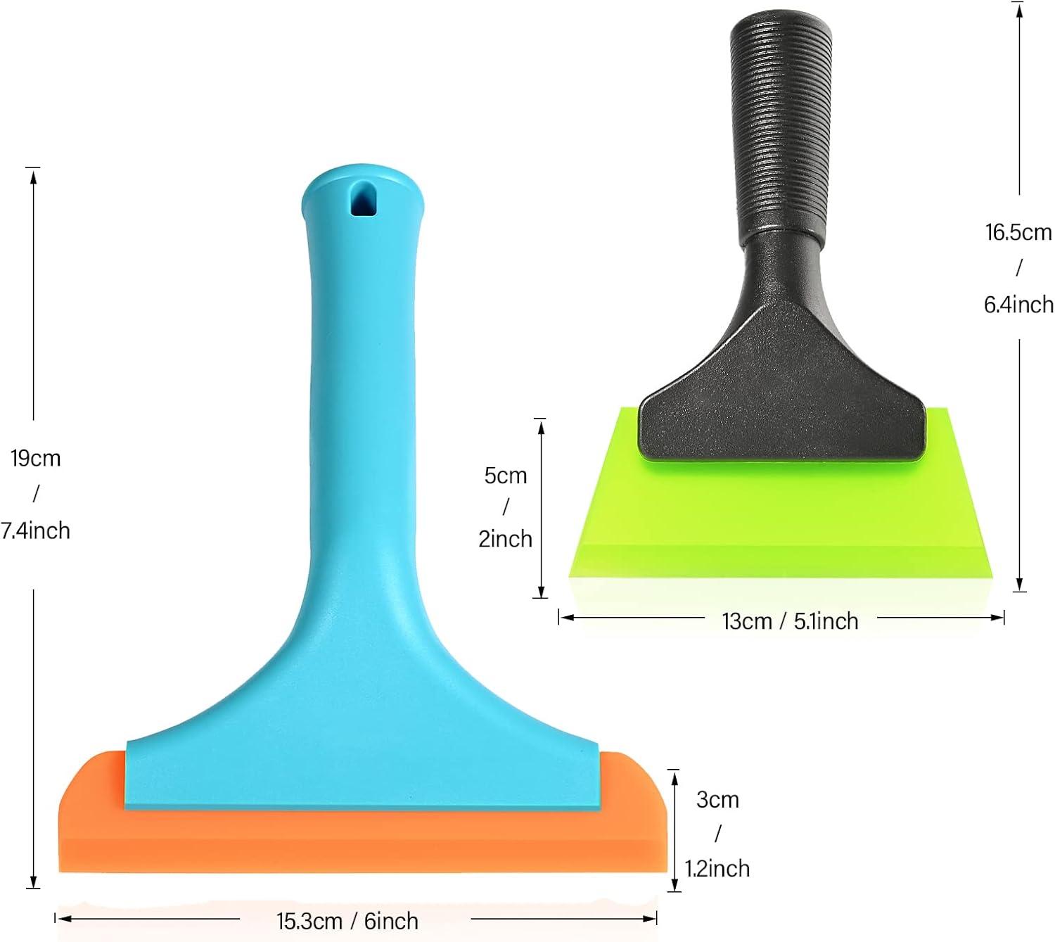 imageGomake Small Rubber Squeegee Window Shower Squeegee Cleaning KitAuto Water Blade Squeegee for Shower Glass DoorCar Windshield Window Mirror BathroomCountertop CleaningGreenorange