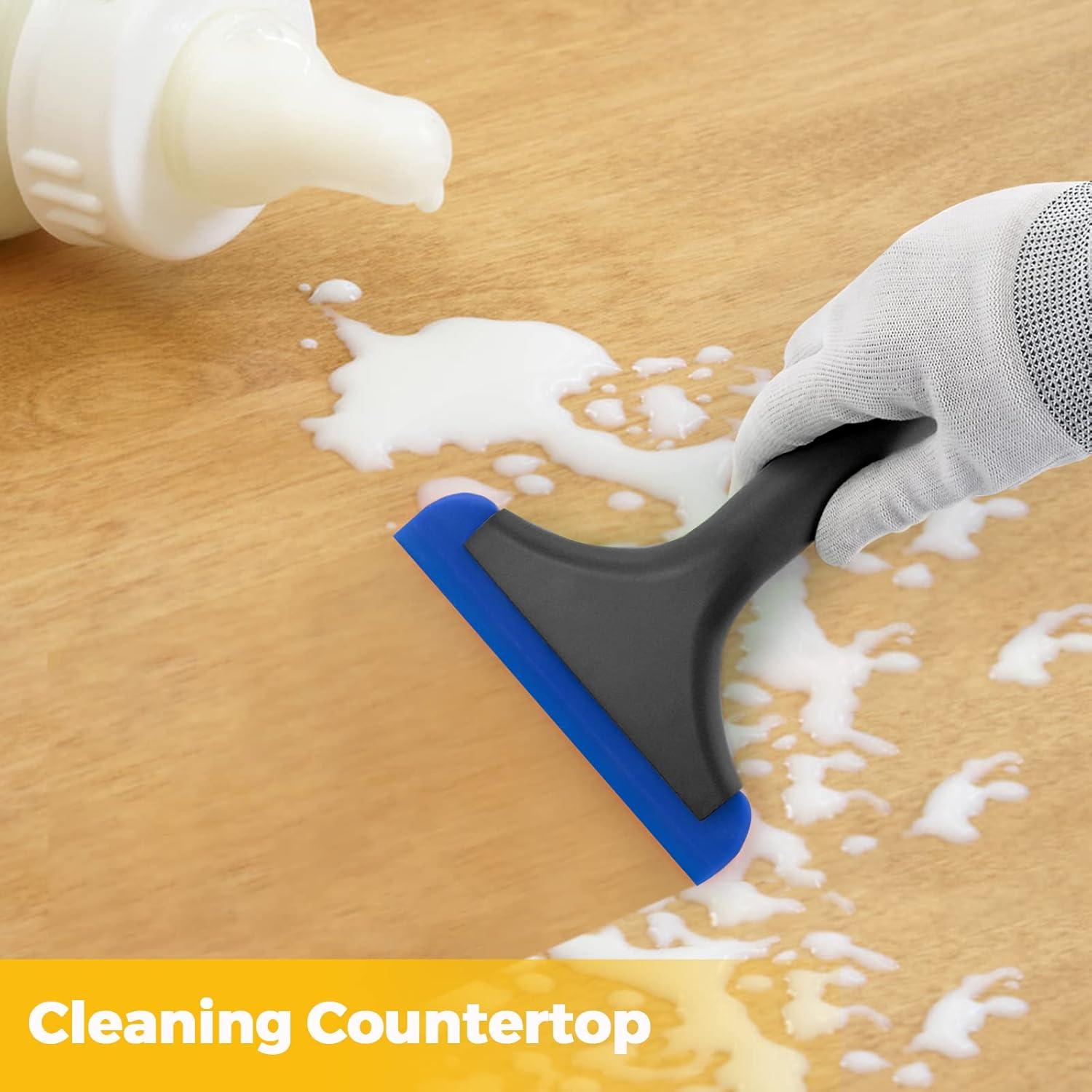 imageGomake Small Silicone Squeegee Window Shower Squeegee ToolAuto Water Blade for Car Windshield Window Mirror Glass DoorBathroomBlack Blue