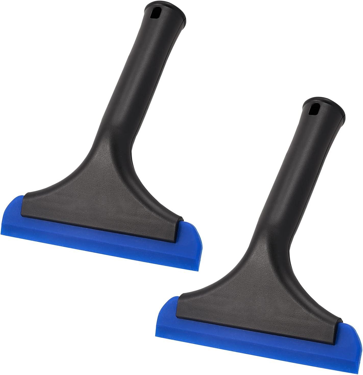 imageGomake Small Silicone Squeegee Window Shower Squeegee ToolAuto Water Blade for Car Windshield Window Mirror Glass DoorBathroomBlack Blue