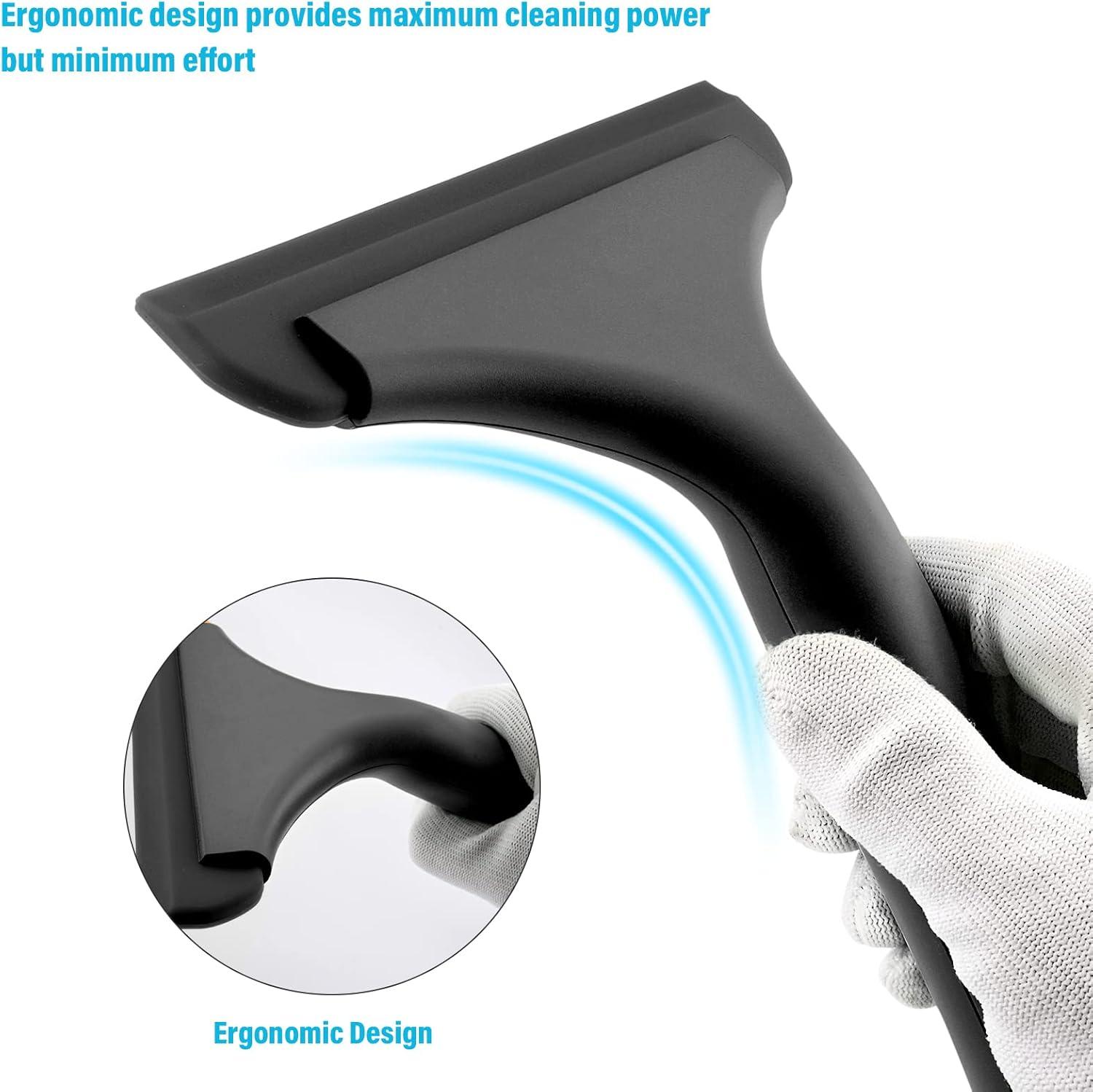 imageGomake Small Silicone Squeegee Window Shower Squeegee ToolAuto Water Blade for Car Windshield Window Mirror Glass DoorBathroomBlackblack