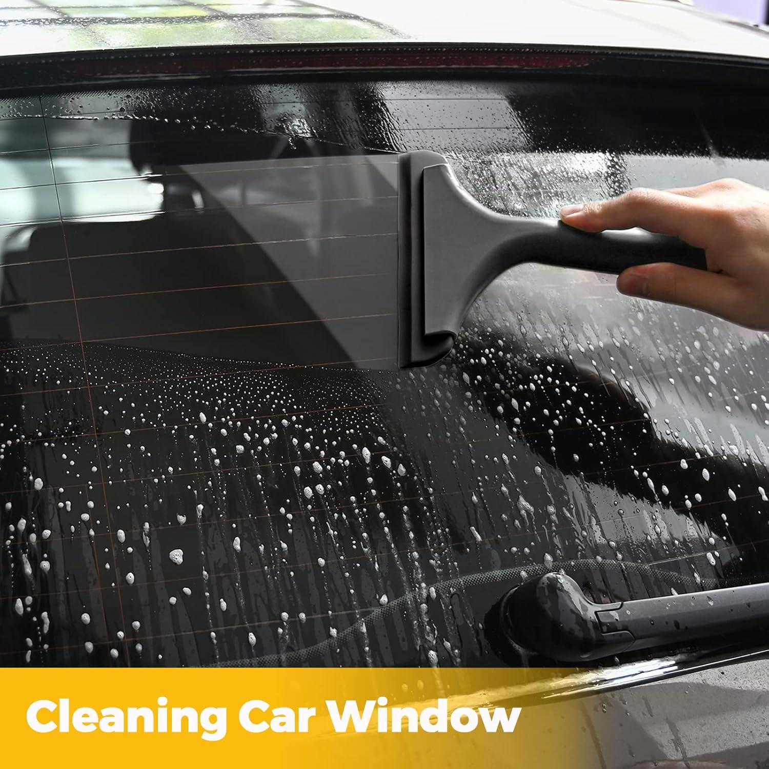 imageGomake Small Silicone Squeegee Window Shower Squeegee ToolAuto Water Blade for Car Windshield Window Mirror Glass DoorBathroomBlackblack