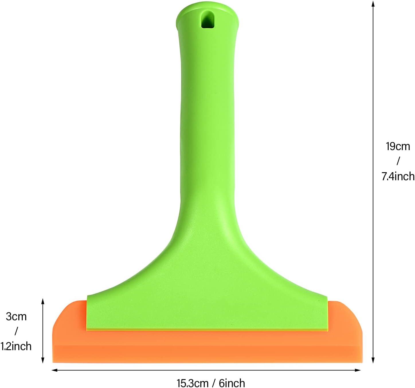 imageGomake Small Silicone Squeegee Window Shower Squeegee ToolAuto Water Blade for Car Windshield Window Mirror Glass DoorBathroomGreenorange