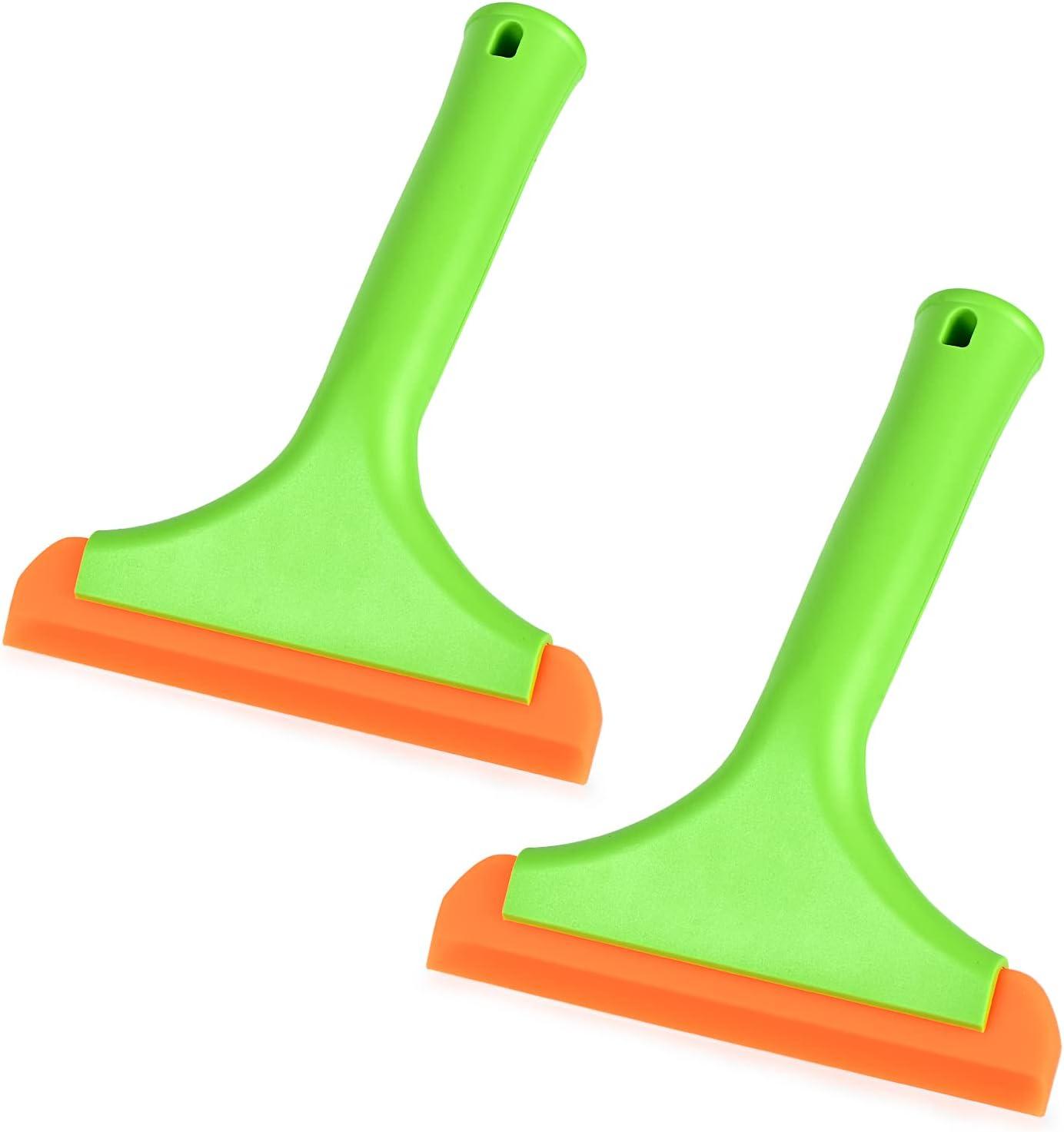 imageGomake Small Silicone Squeegee Window Shower Squeegee ToolAuto Water Blade for Car Windshield Window Mirror Glass DoorBathroomGreenorange
