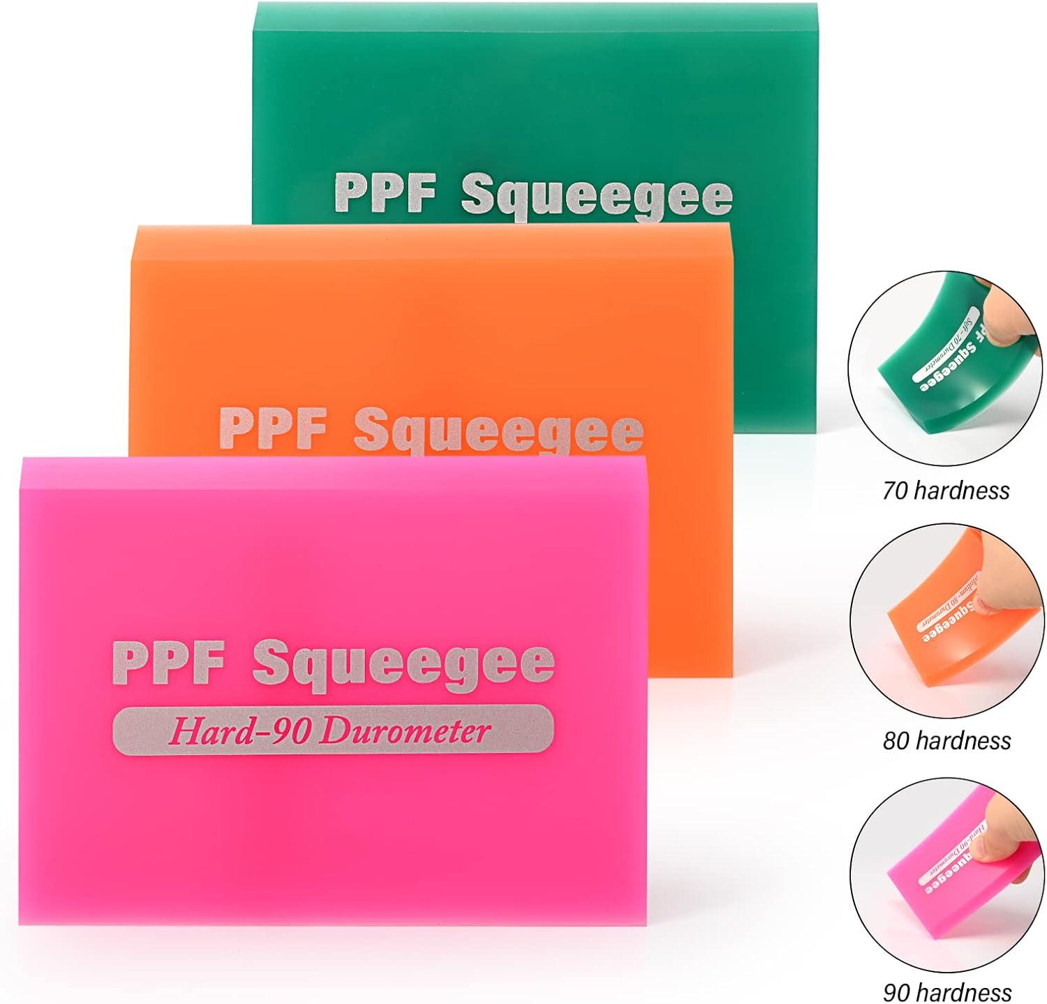 imageGomake Small Squeegee 3PCS PPF Squeegee Kit AntiScratch TPU Rubber ScraperDifferent Hardness Vinyl Squeegee for Car Paint Film Installation Window Tint Windshield Glass Cleaning Squeegee ToolMulticolor