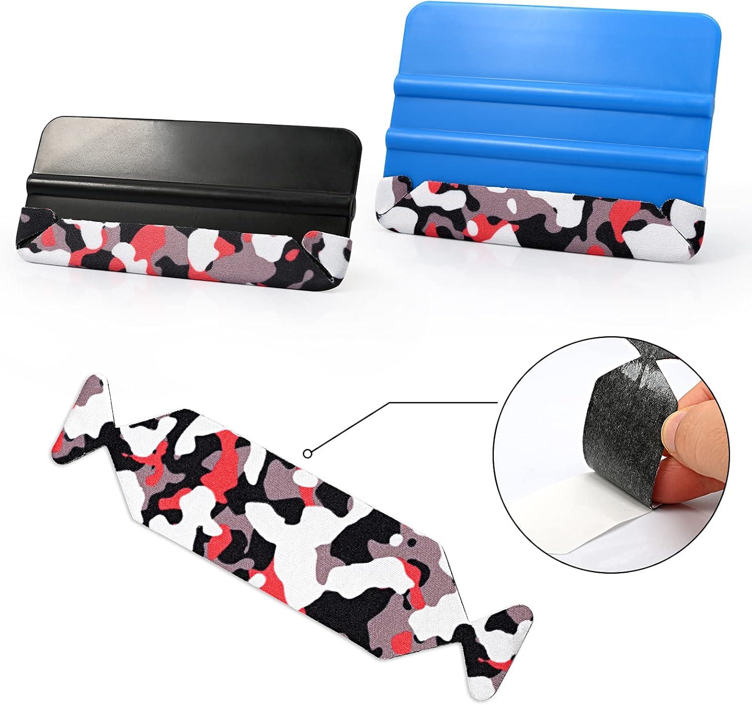 imageGomake Squeegee Felt Buffer Vinyl Wraps Micro Fine Buffer Felt for 4 Inch Squeegee Car Window Tinting Tool SelfAdhesive Standard Size Pack of 1010pcs Camouflage Squeegee Felt
