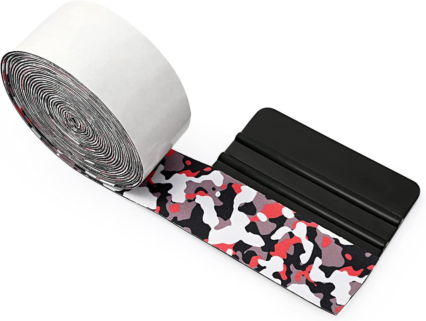 imageGomake Squeegee Felt Buffer Vinyl Wraps Micro Fine Buffer Felt for 4 Inch Squeegee Car Window Tinting Tool SelfAdhesive Standard Size Pack of 105m Camouflage Felt