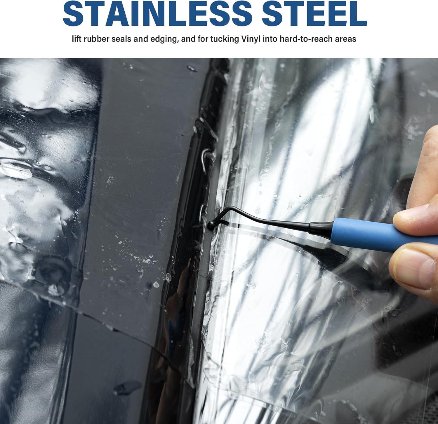 imageGomake Stainless Steel Lifting Seals Tool for Tucking Vinyl Wrap Along Trim or Molding AreaCar WrappingVinyl SignWindow Film Installing
