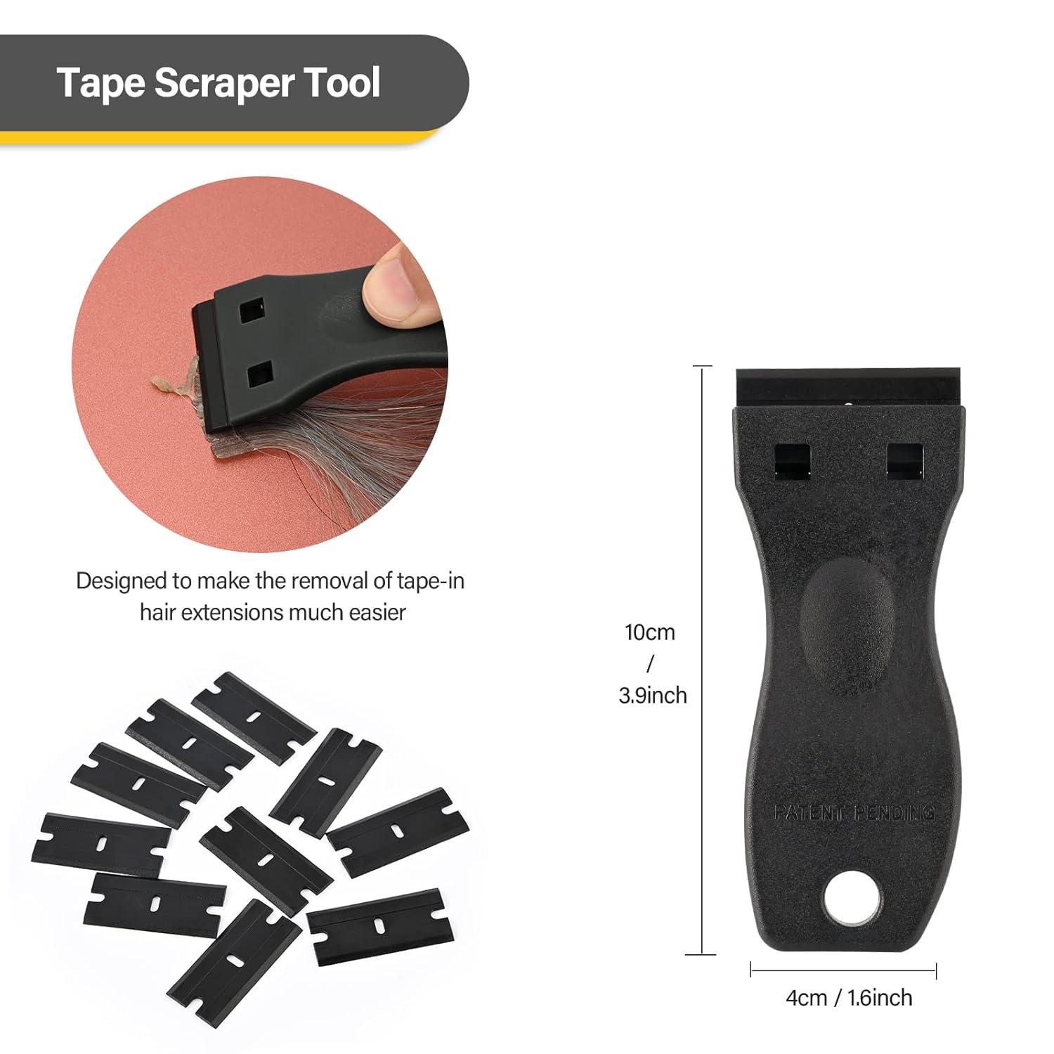 imageGomake Tape in Hair Extension Tools Kit with Flat Surface Stainless Steel Tape in Hair Extensions Sealing Clamp PlierTape Remover Scraper ToolHair Clips Human Hair Extensions Styling ToolsPinkGold