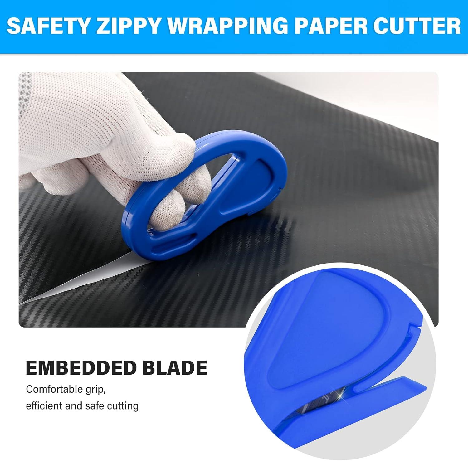 imageGomake Vehicle Vinyl Wrap Tool Kit Window Tinting Tool Include 4 Inch Felt Squeegee Retractable 9mm Utility Knife and Blades Zippy Vinyl Cutter and Mini Go Corner Squeegee for Car WrappingBlue