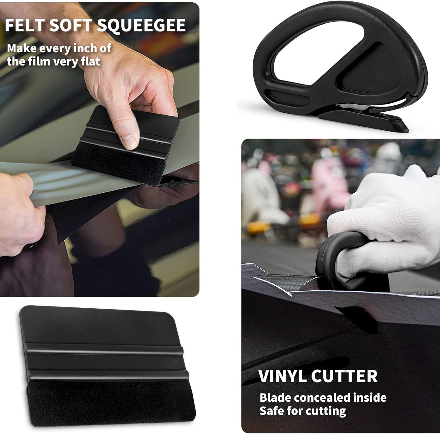 imageGomake Vehicle Vinyl Wrap Window Tint Film Tool Kit with Spray Bottle4 Inch Felt Squeegee Retractable 9mm Utility Knife and Blades Zippy Vinyl Cutter and Mini Go Corner Squeegee for Car Wrapping7 Tools