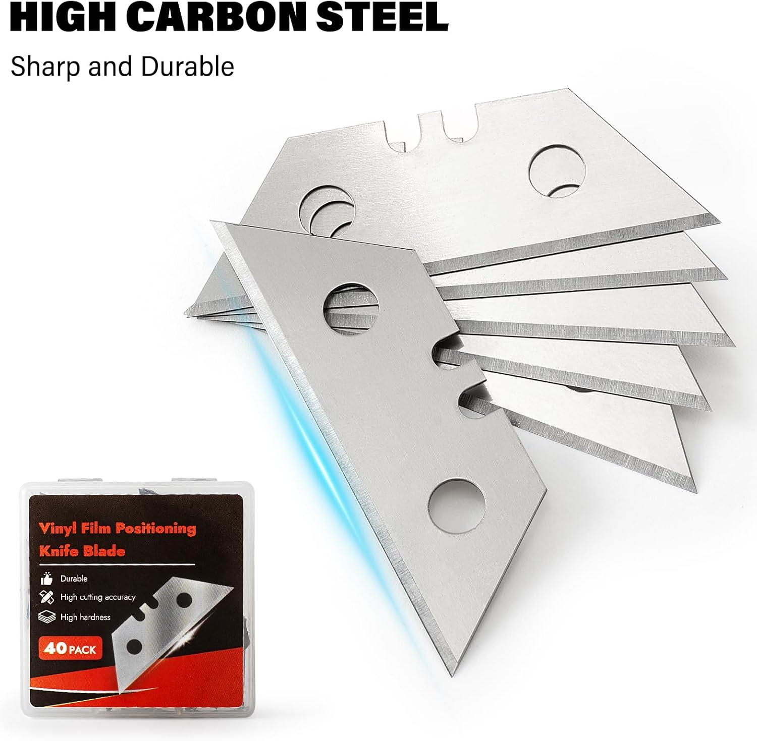 imageGomake Vinyl Wrap Cutter Car Coating Film Window Tint Cutting and Trimming Alloy Roller Positioning Knife Paperback Slitter Knife Car Wrap Film Vinyl GapCutter for Car WrappingWallpaper PastingReplacement Blades