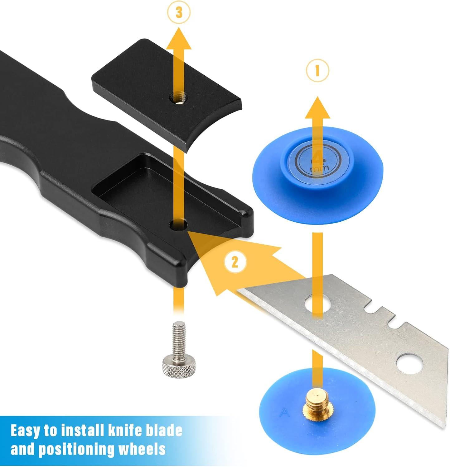 imageGomake Vinyl Wrap Cutter Car Coating Film Window Tint Cutting and Trimming Alloy Roller Positioning Knife Paperback Slitter Knife Car Wrap Film Vinyl GapCutter for Car WrappingWallpaper PastingFilm cutter