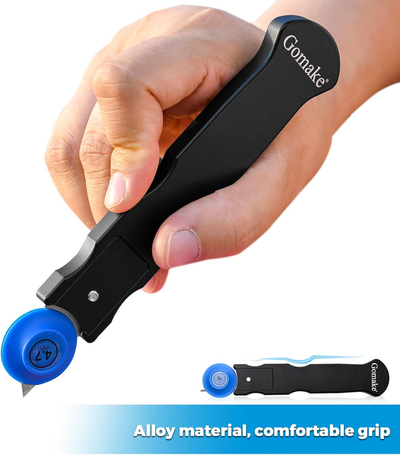 imageGomake Vinyl Wrap Cutter Car Coating Film Window Tint Cutting and Trimming Alloy Roller Positioning Knife Paperback Slitter Knife Car Wrap Film Vinyl GapCutter for Car WrappingWallpaper PastingFilm cutter