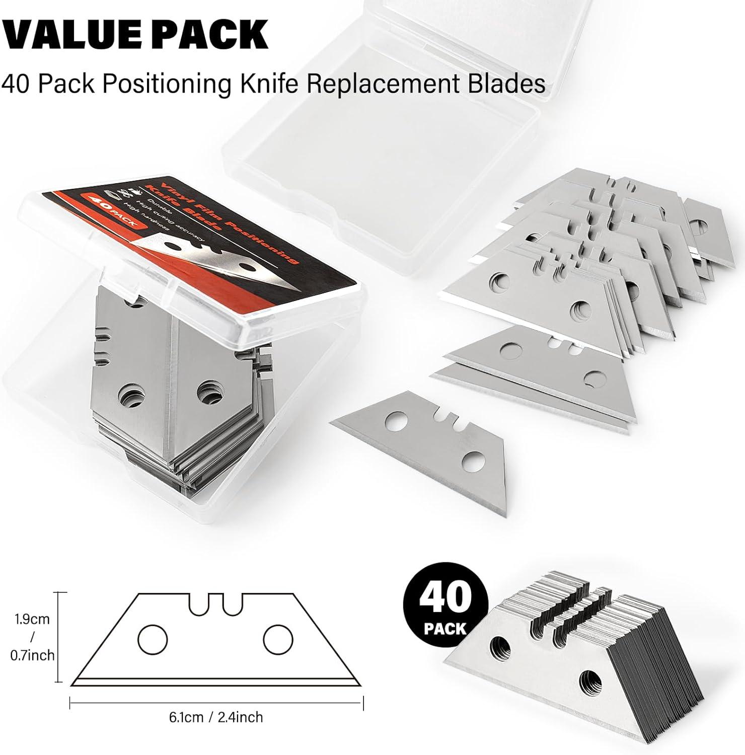imageGomake Vinyl Wrap Cutter Car Coating Film Window Tint Cutting and Trimming Alloy Roller Positioning Knife Paperback Slitter Knife Car Wrap Film Vinyl GapCutter for Car WrappingWallpaper PastingReplacement Blades