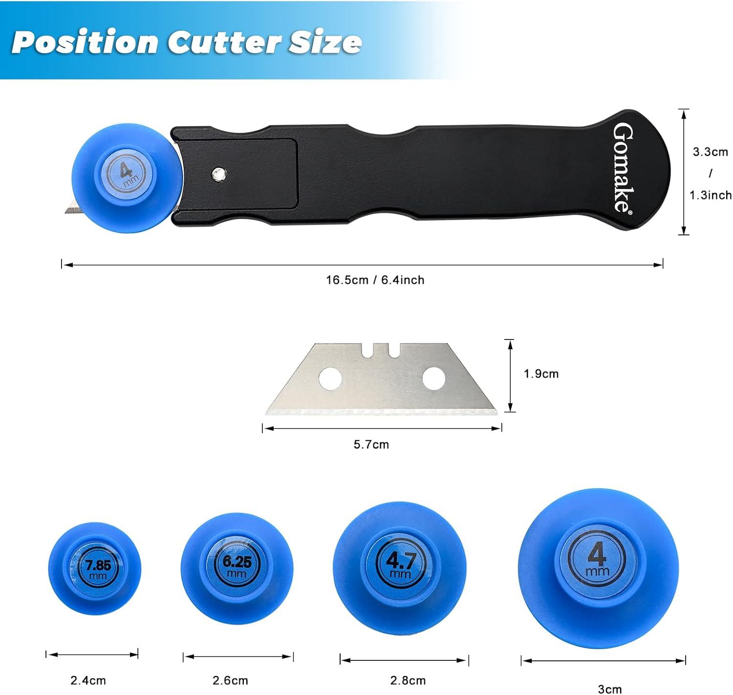 imageGomake Vinyl Wrap Cutter Car Coating Film Window Tint Cutting and Trimming Alloy Roller Positioning Knife Paperback Slitter Knife Car Wrap Film Vinyl GapCutter for Car WrappingWallpaper PastingFilm cutter