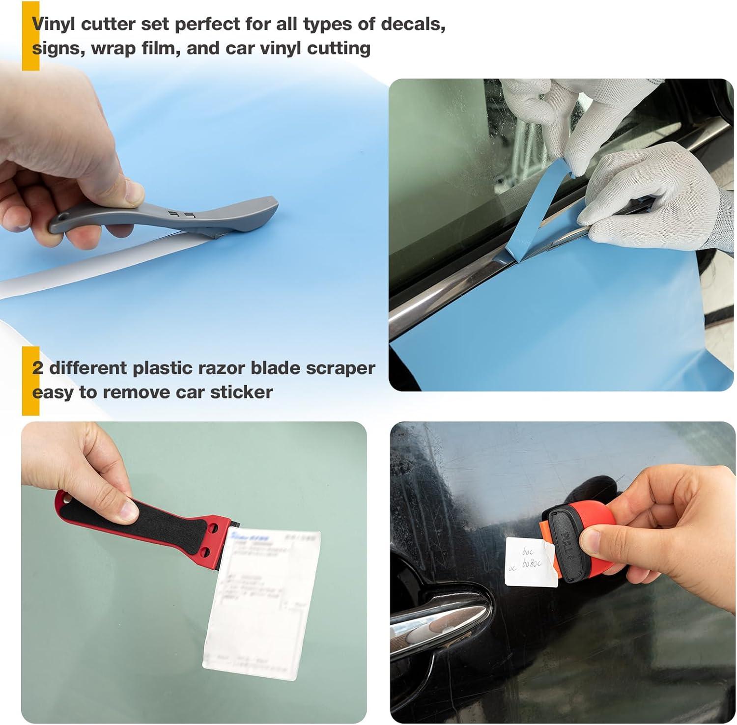 imageGomake Vinyl Wrap Tool Car Wrap kit for Window Tint Film Installation Include Heat Gun Tinting SqueegeeMicro Tucking Stick Film Cutter Magnet Holder Plastic Scraper